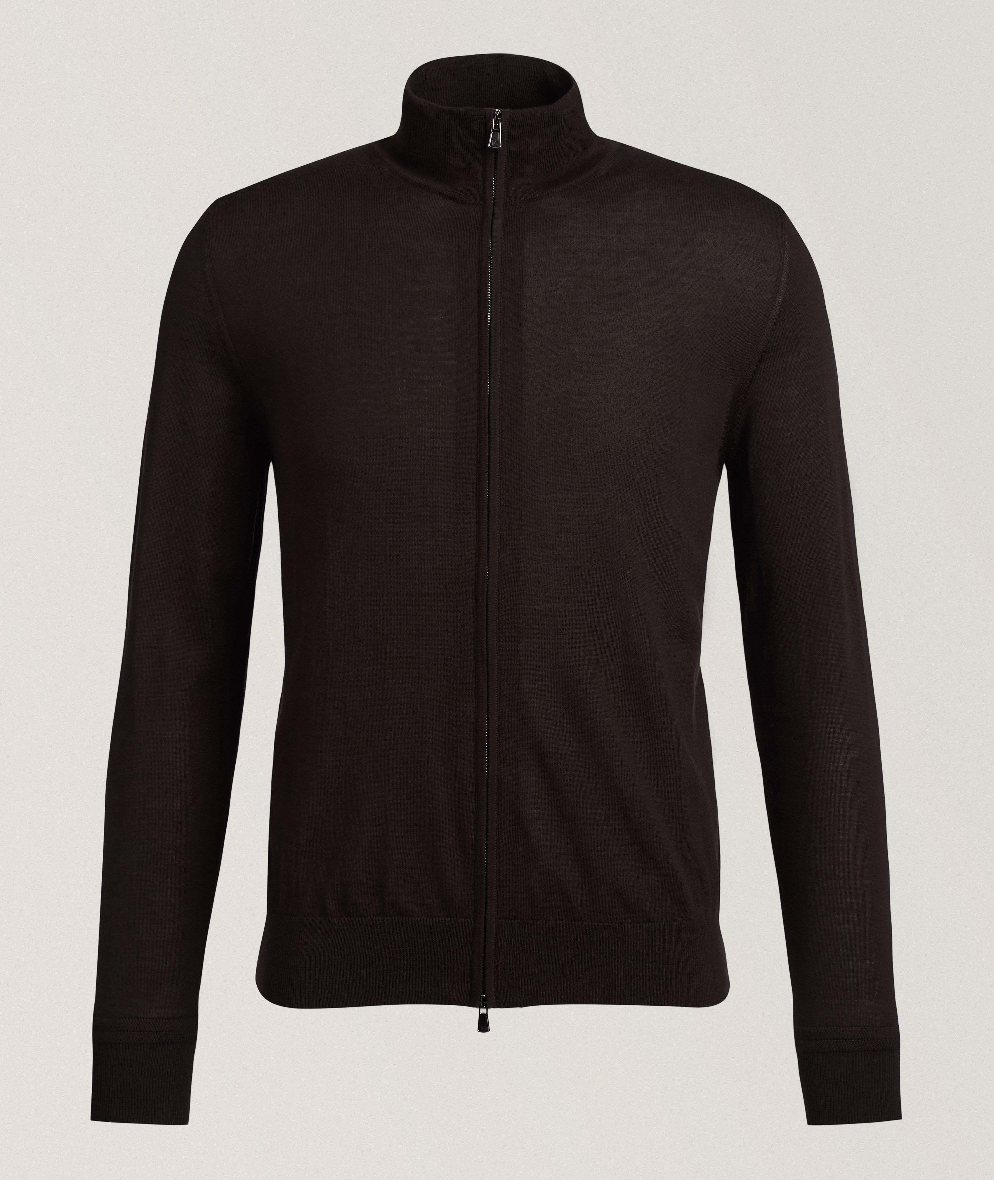 Isaia Merino Wool Full-Zip Sweater