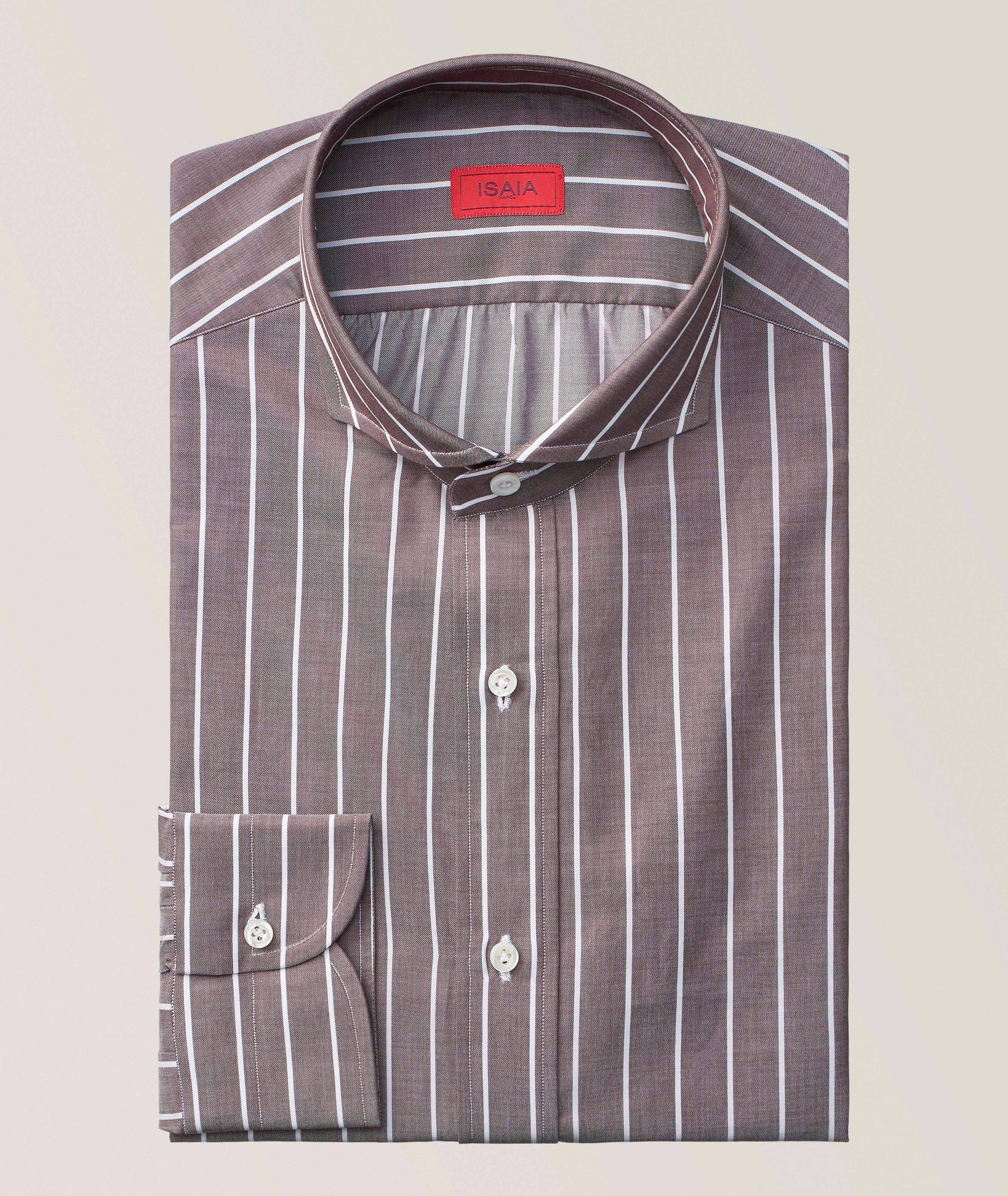 Isaia Striped Cotton Dress Shirt