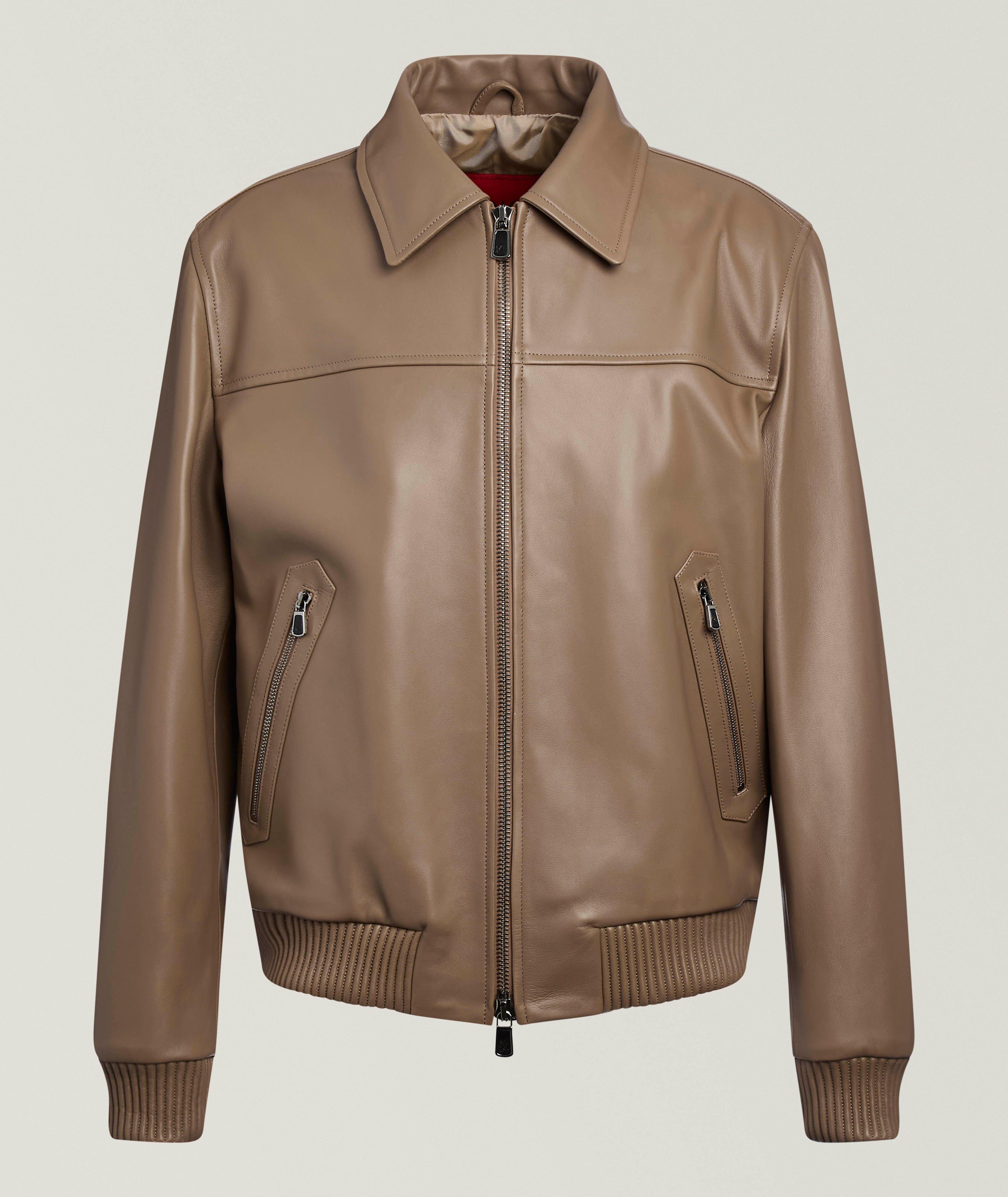 Isaia Leather Bomber 