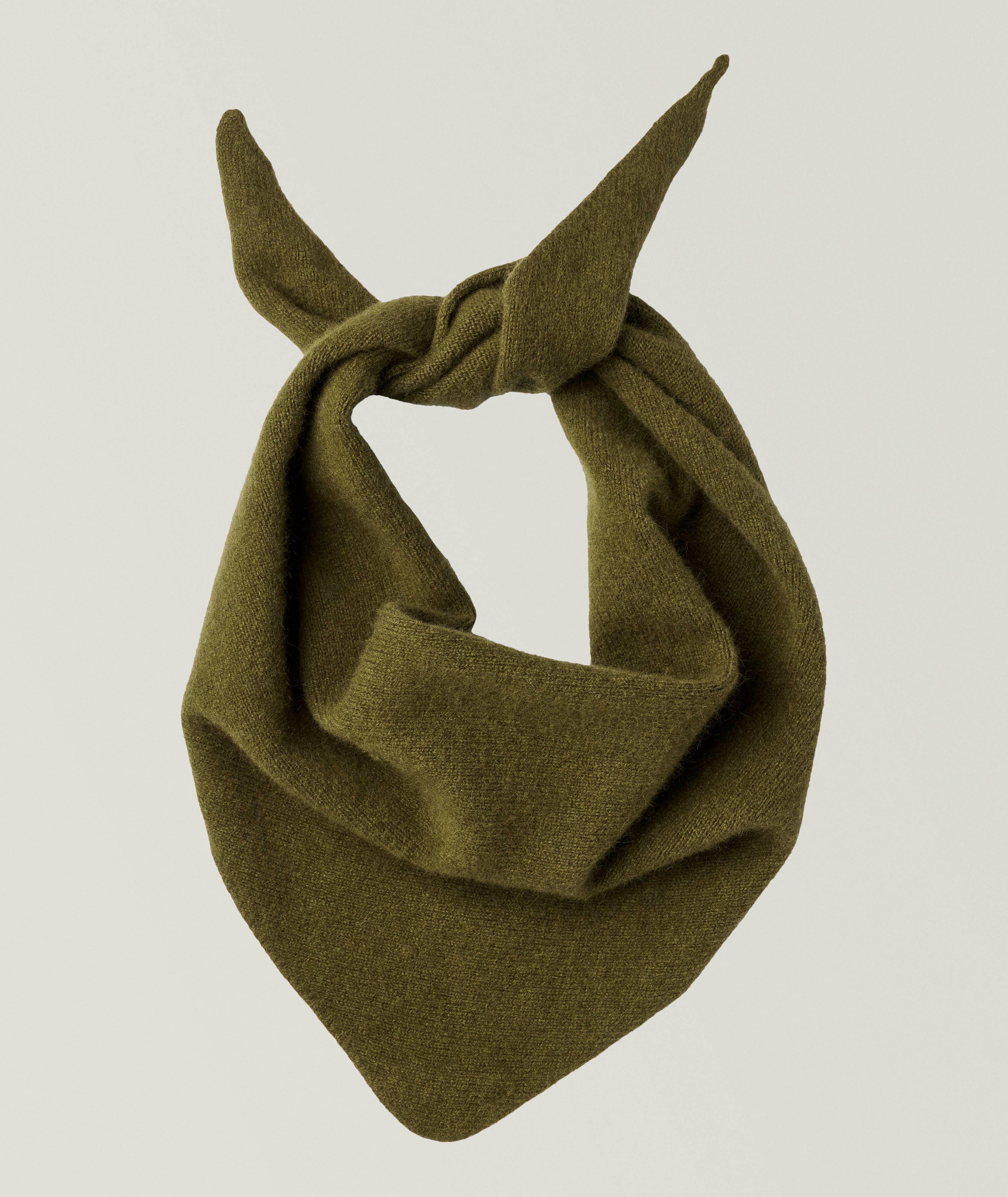 Wool-Angora Knit Bandana Scarf image 0