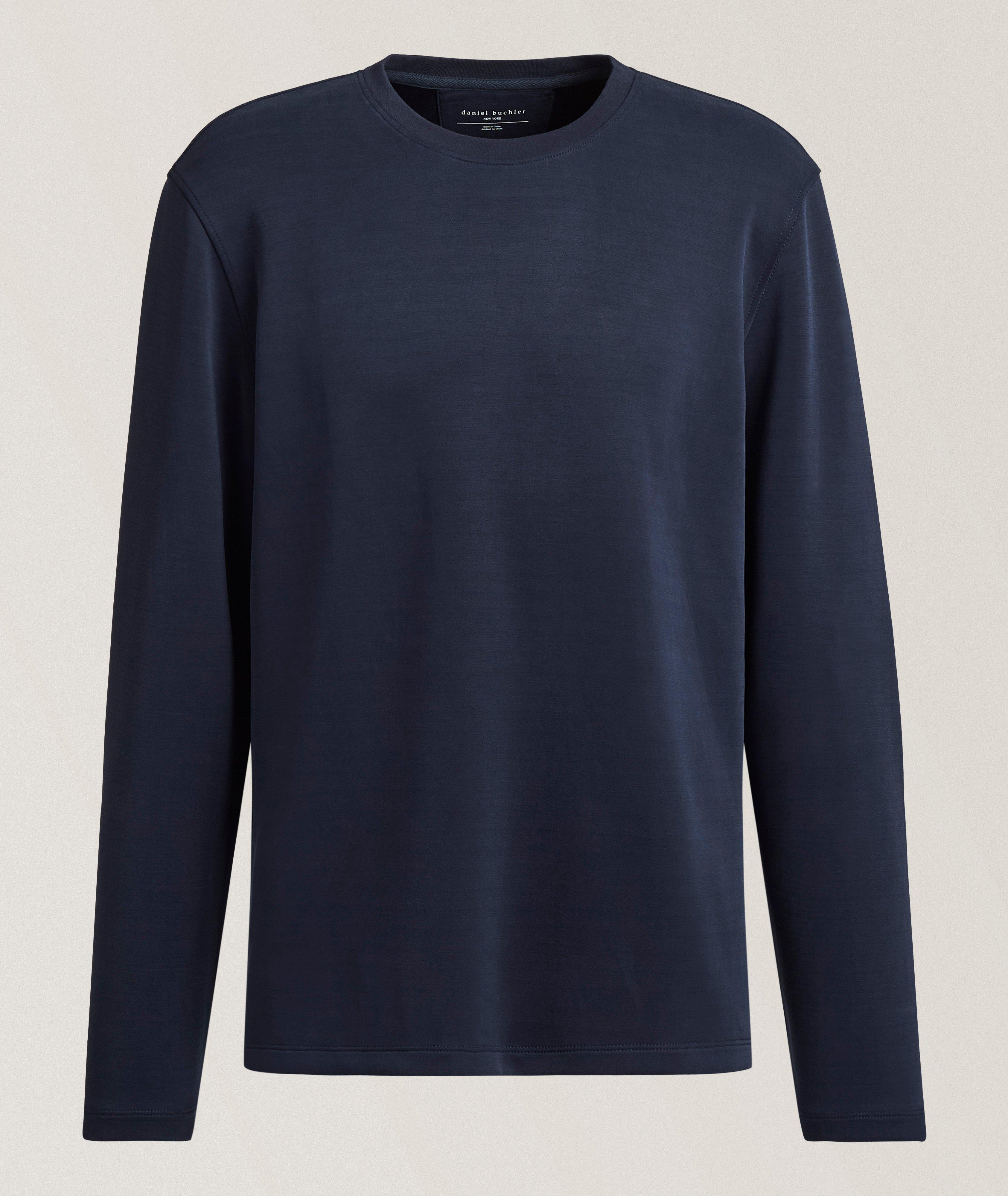 Daniel Buchler Butter-Soft Long-Sleeve Crewneck T-Shirt 
