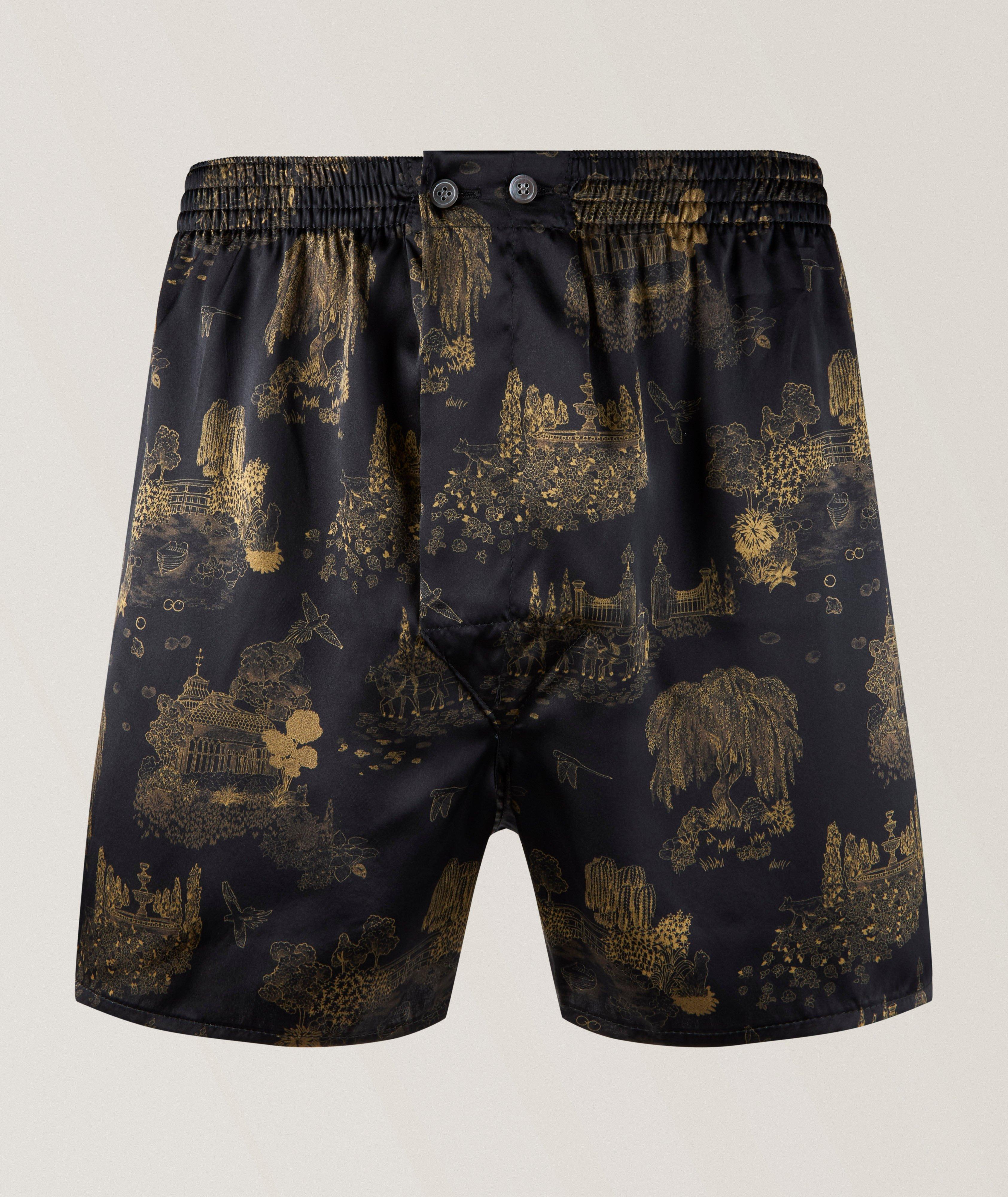 Derek Rose Classic-Fit London Toile Silk Boxers