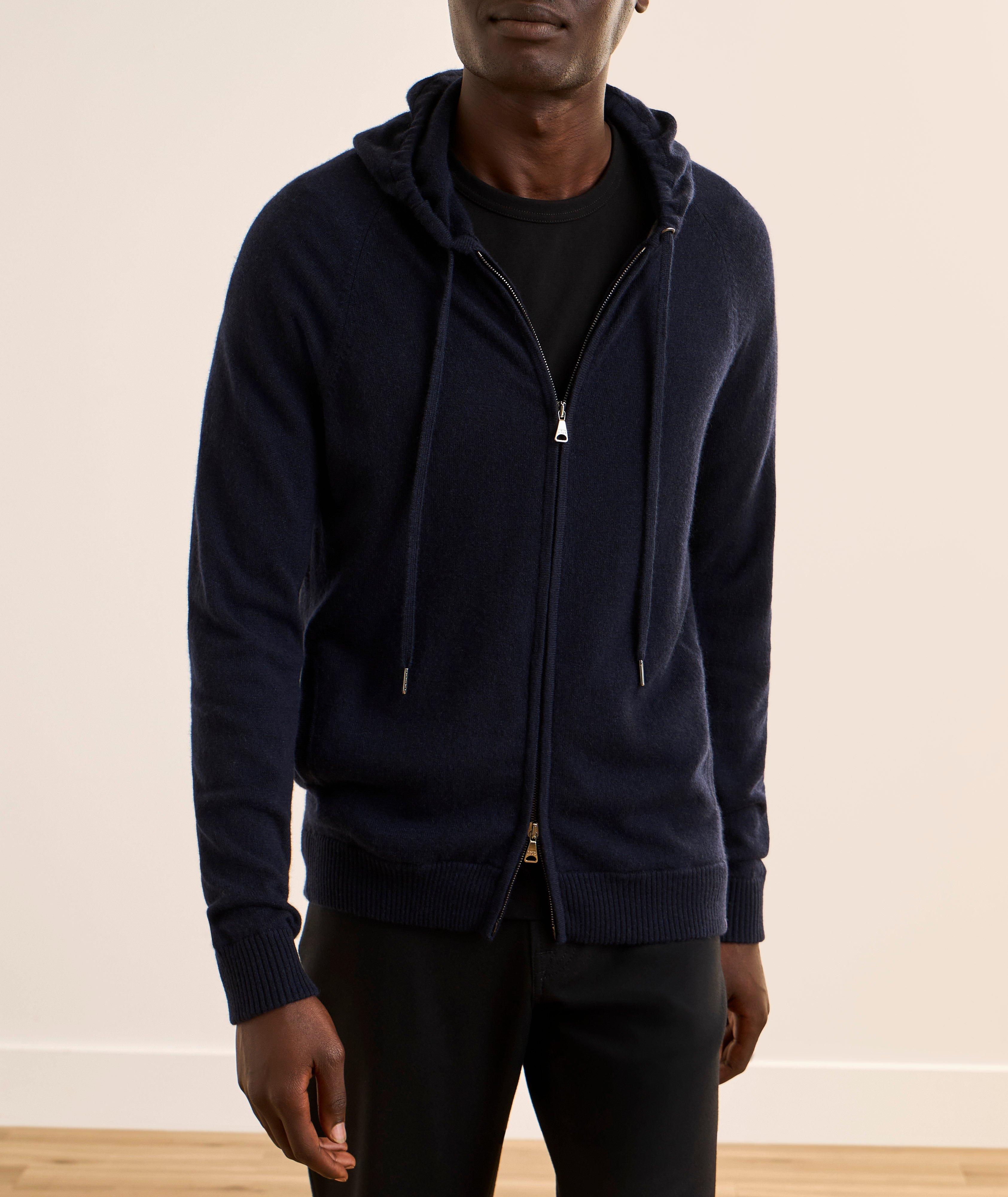 Pull à capuche zippé cachemire image 1