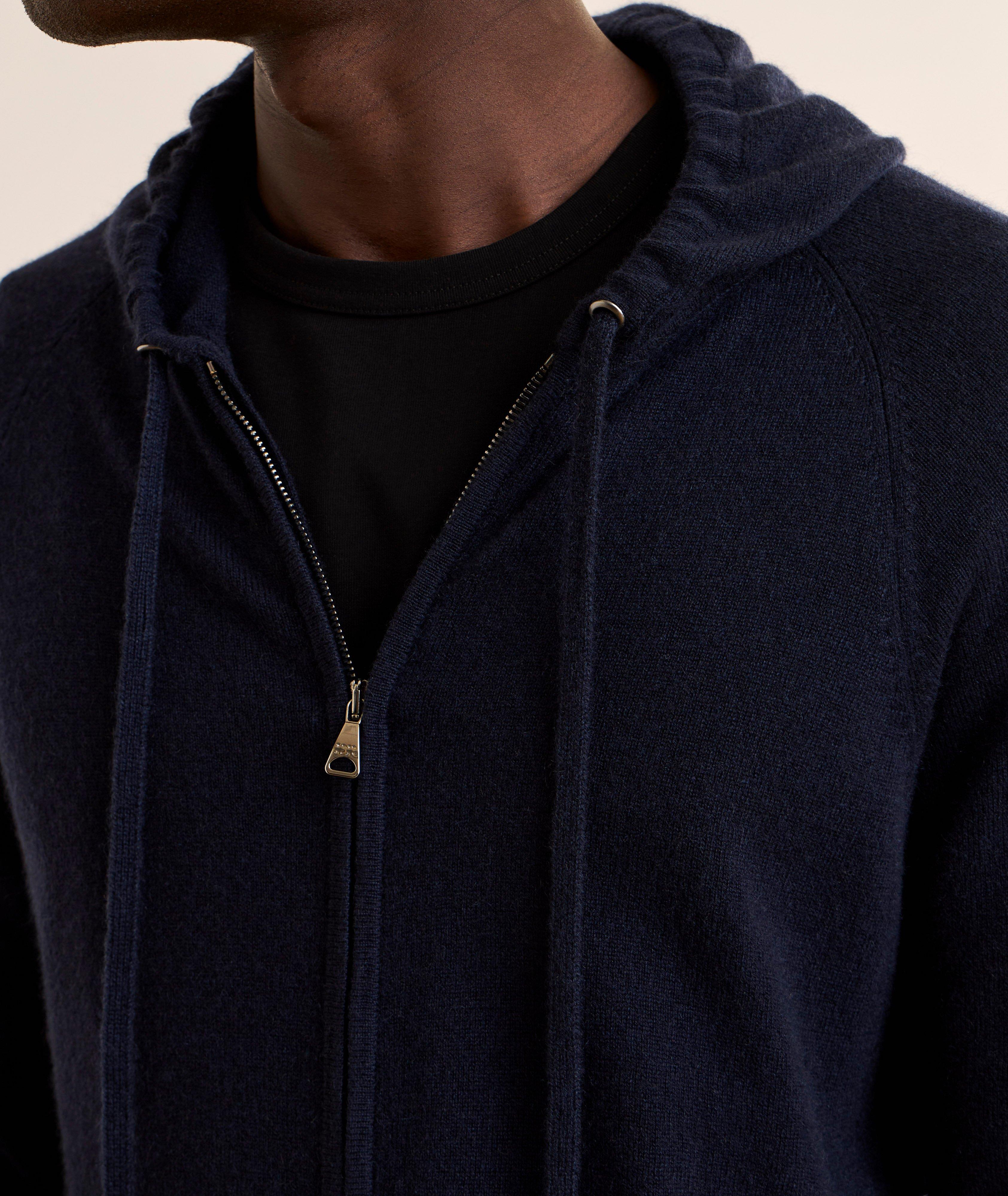 Pull à capuche zippé cachemire image 3