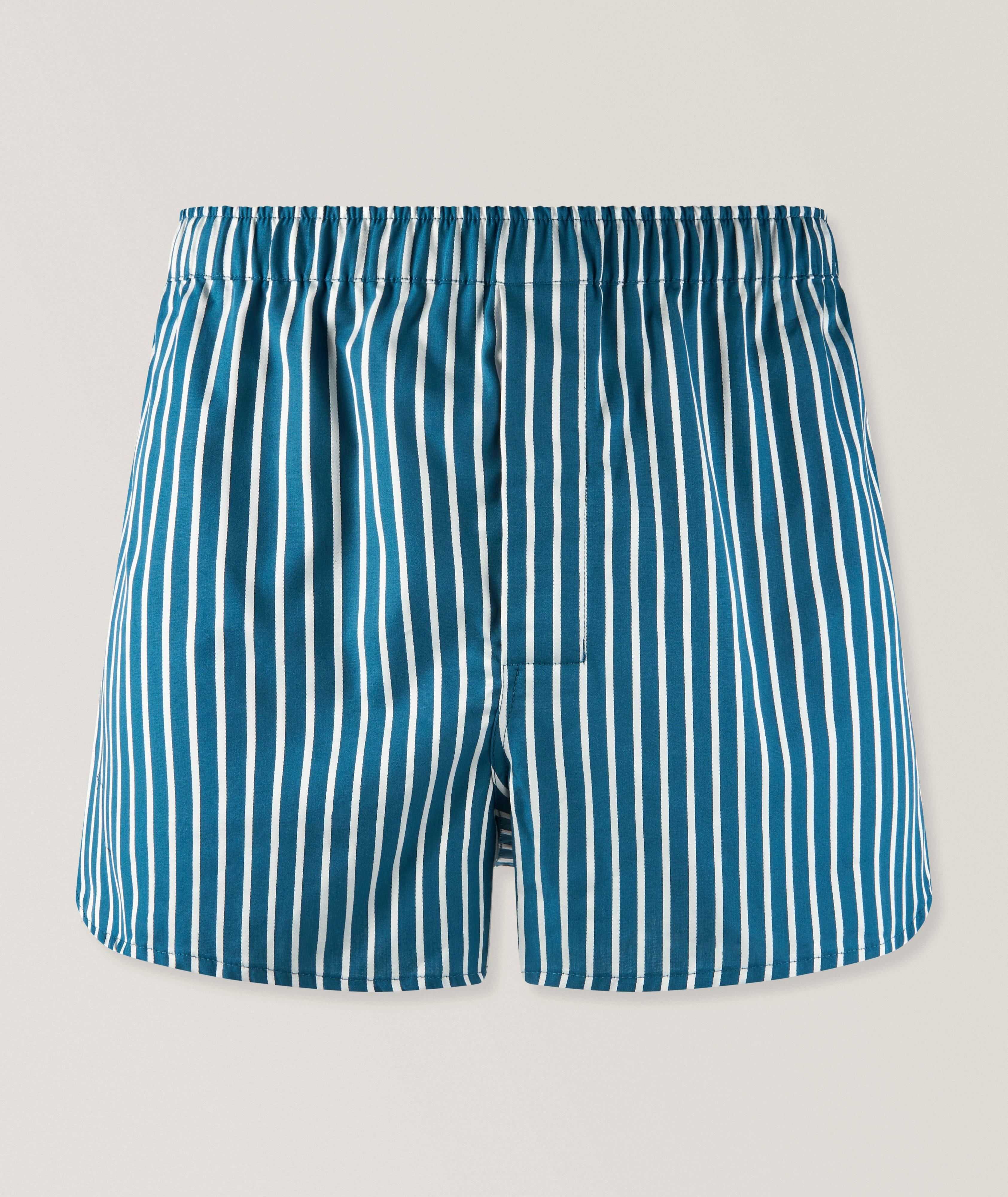 Derek Rose Modern-Fit Striped Royal Cotton Boxers