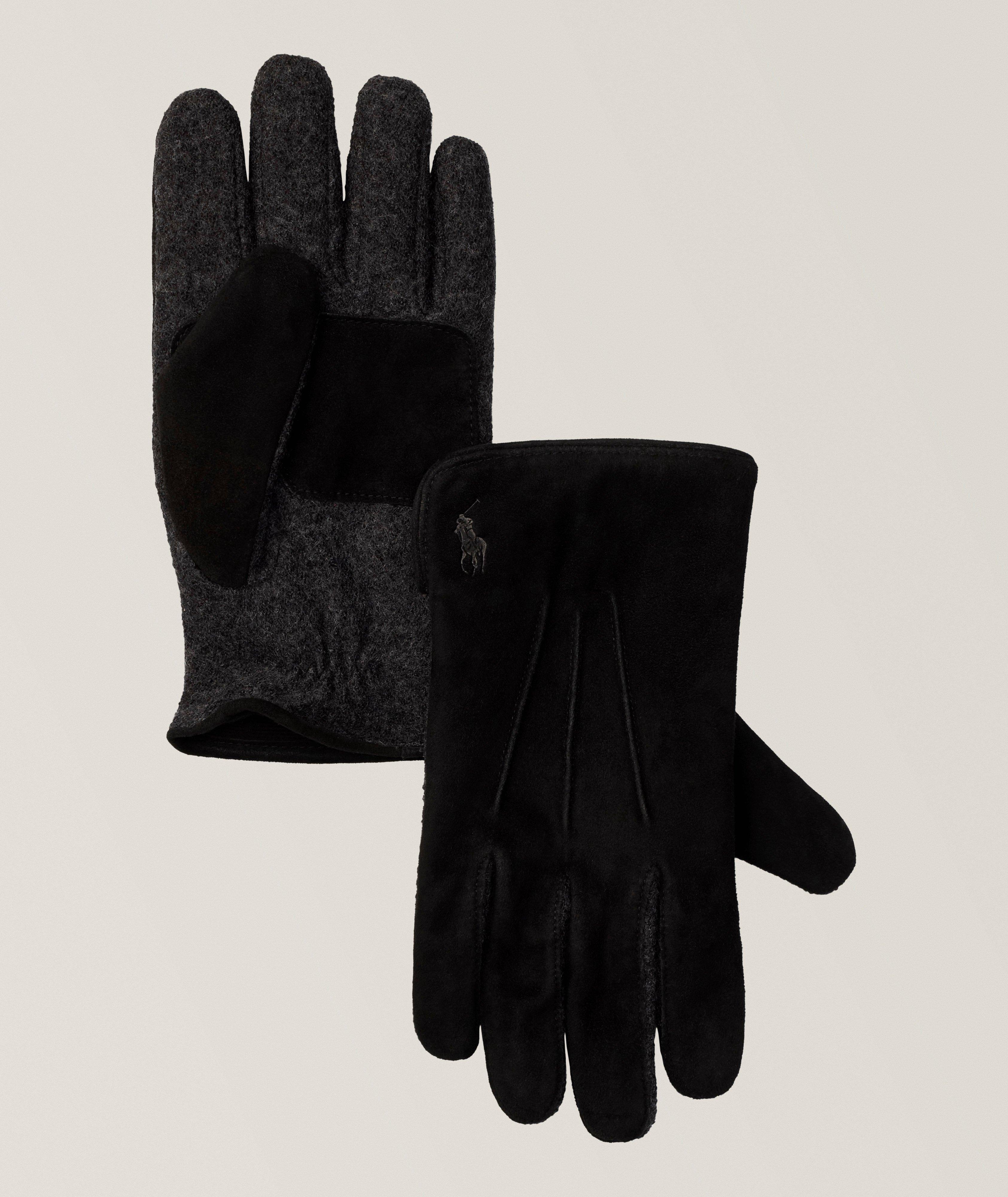 Polo Ralph Lauren PRL BLK/CHARC SUEDE HYBRID GLOVE