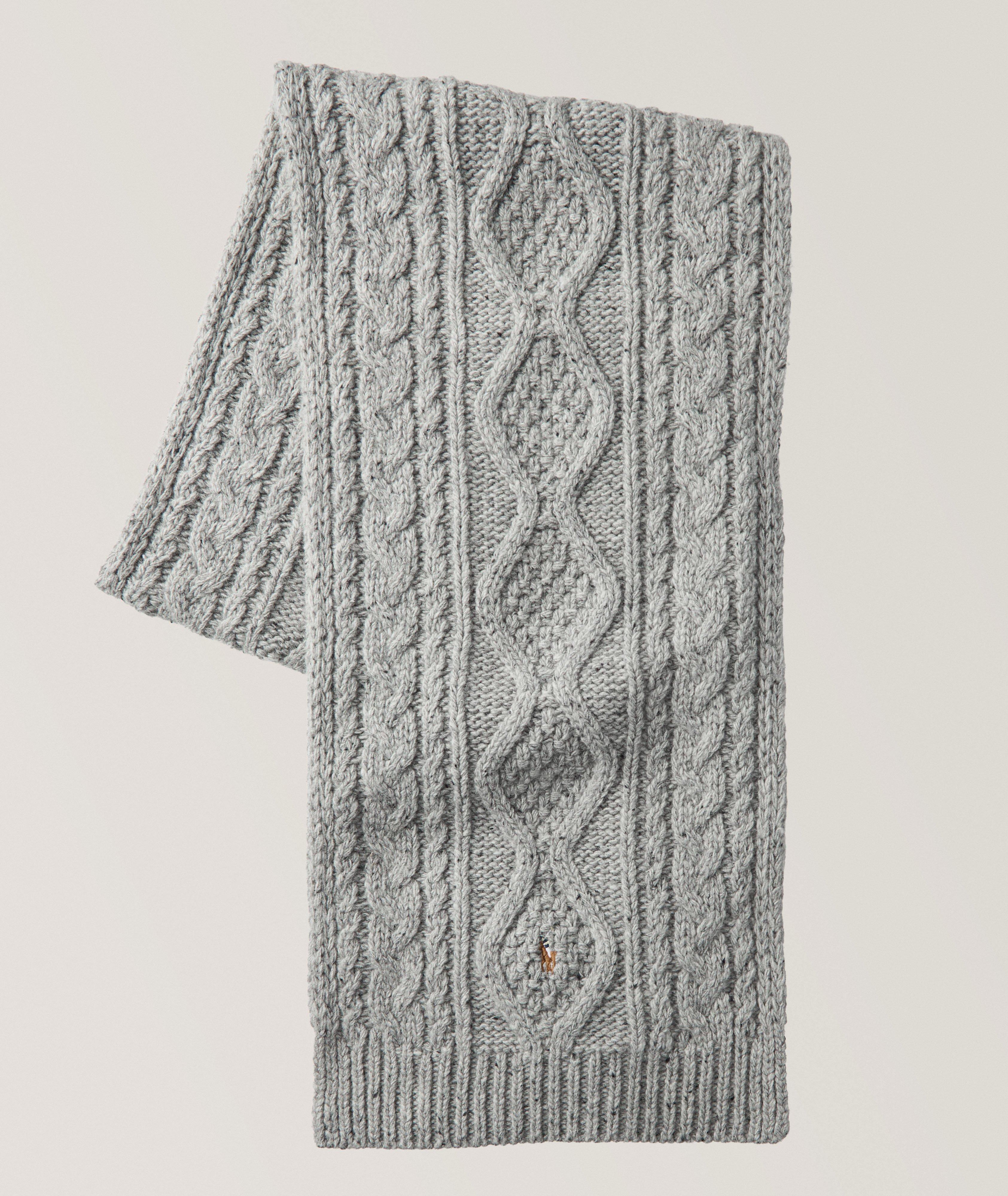 Polo Ralph Lauren Écharpe en tricot torsadé tweed Aran chiné