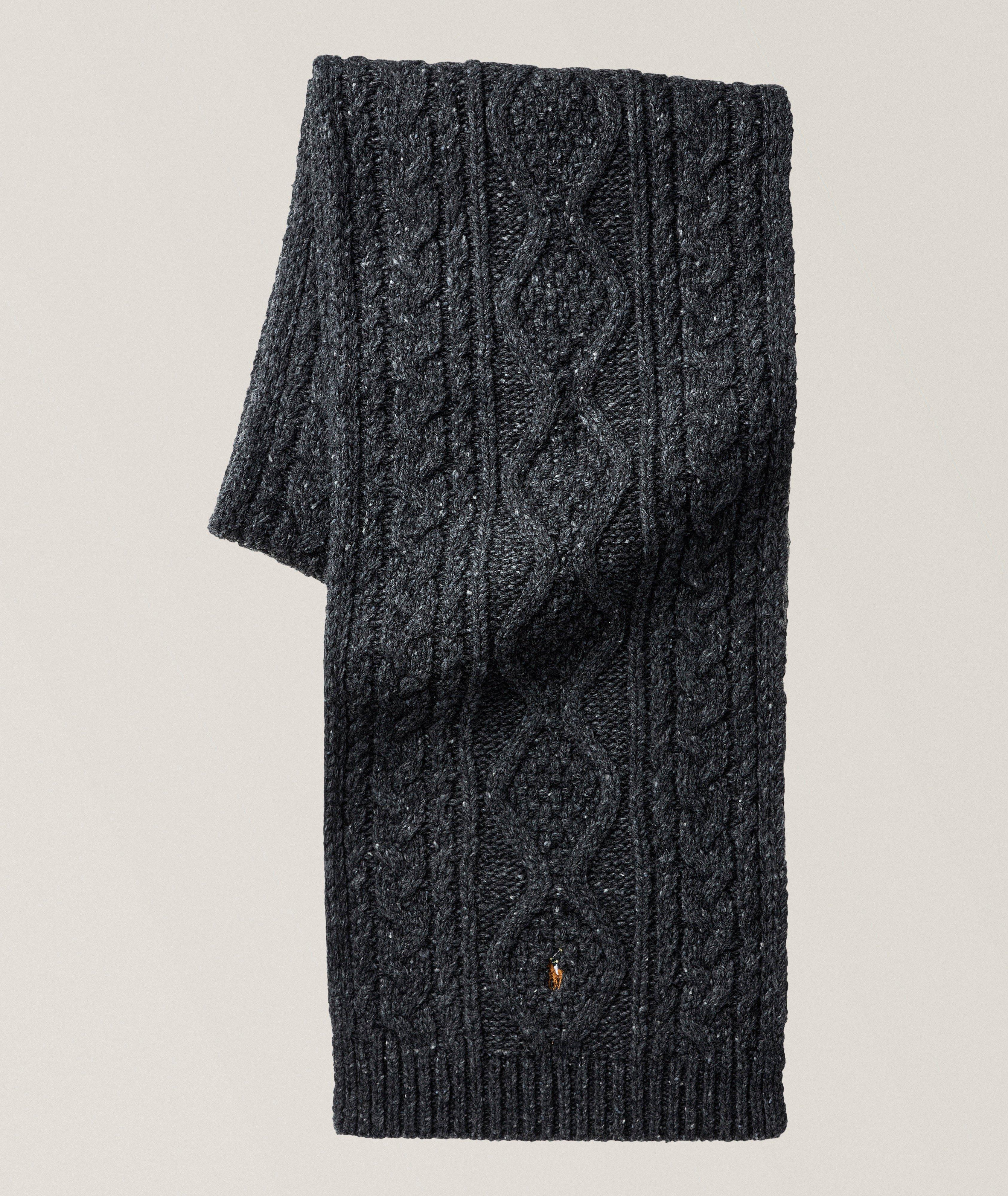 Polo Ralph Lauren Écharpe en tricot torsadé tweed Aran chiné