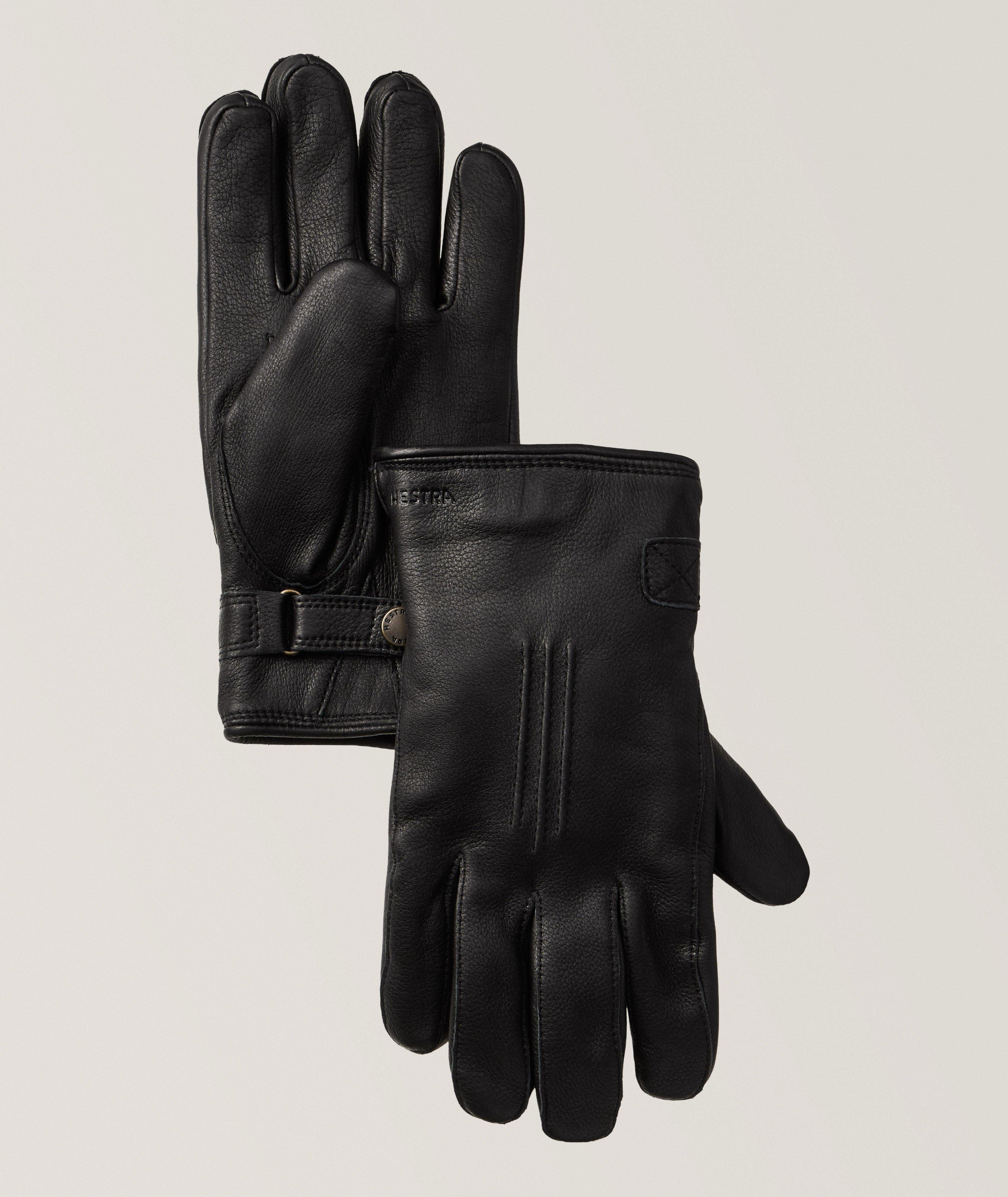 Gants en cuir de cerf doublés fourrure d'agneau image 0