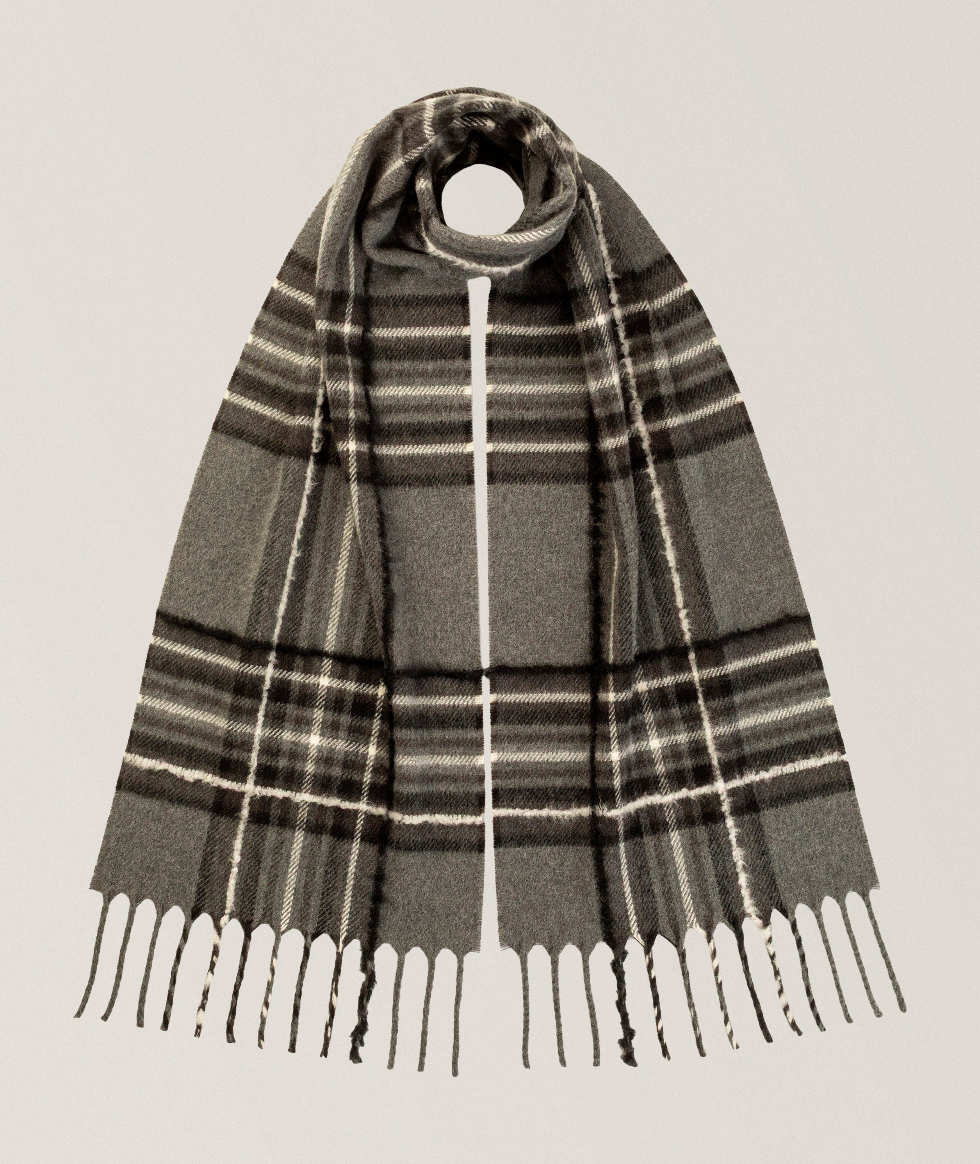Johnstons of Elgin Écharpe en mousseline laine-cachemire tartan