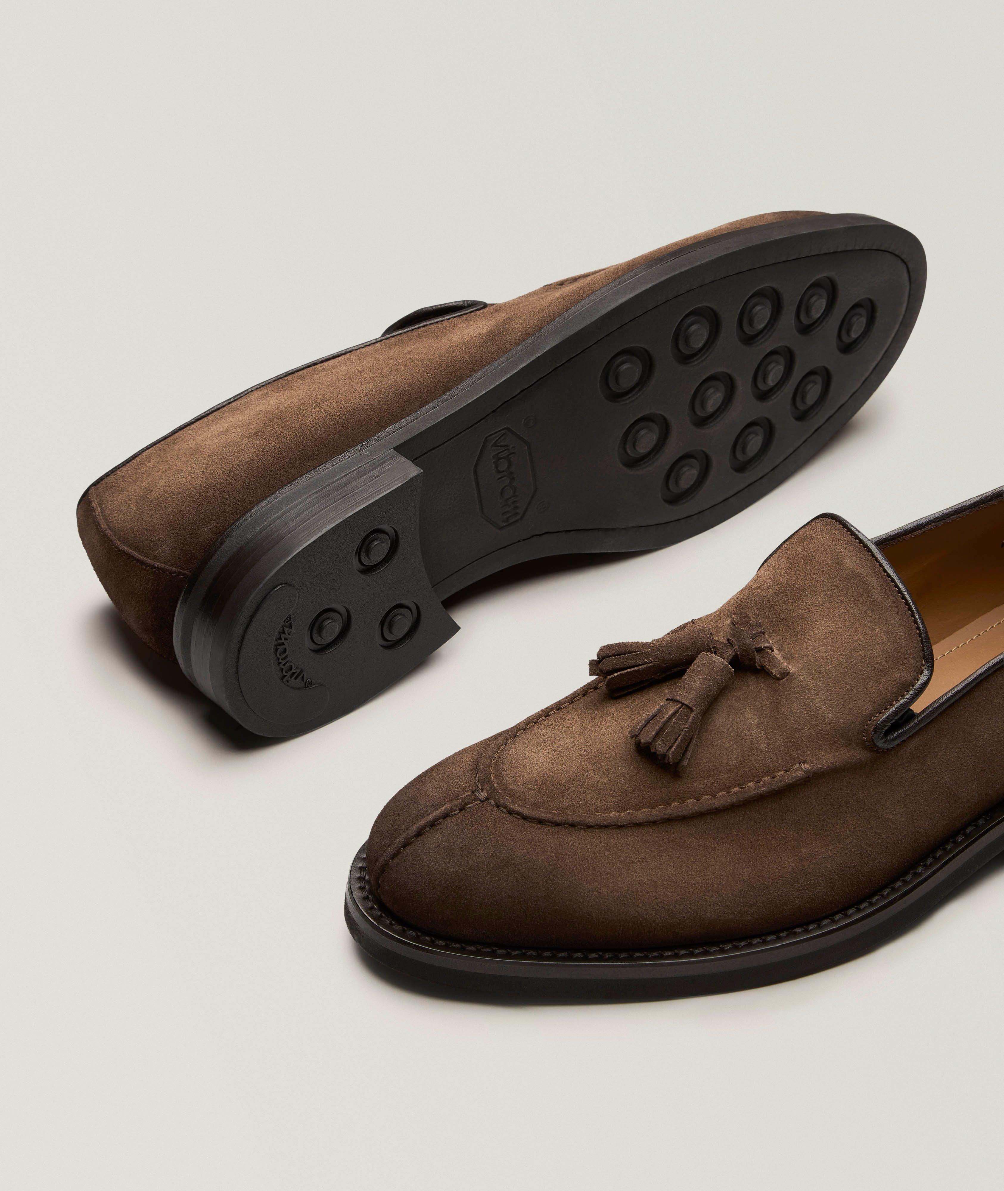 Suede Split-Toe Tassel Loafers image 3