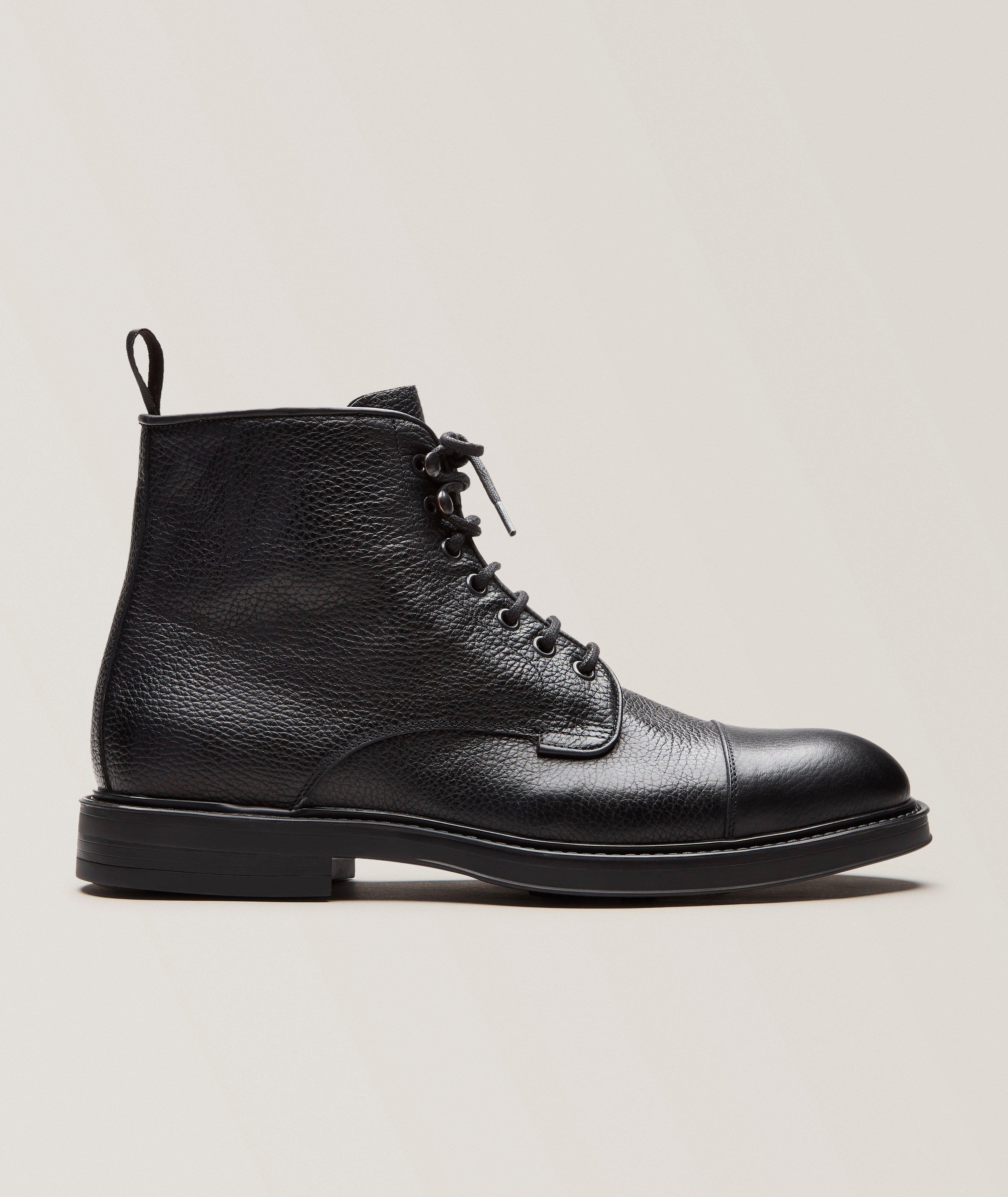 Bottines bout rapporté en cuir grainé image 0