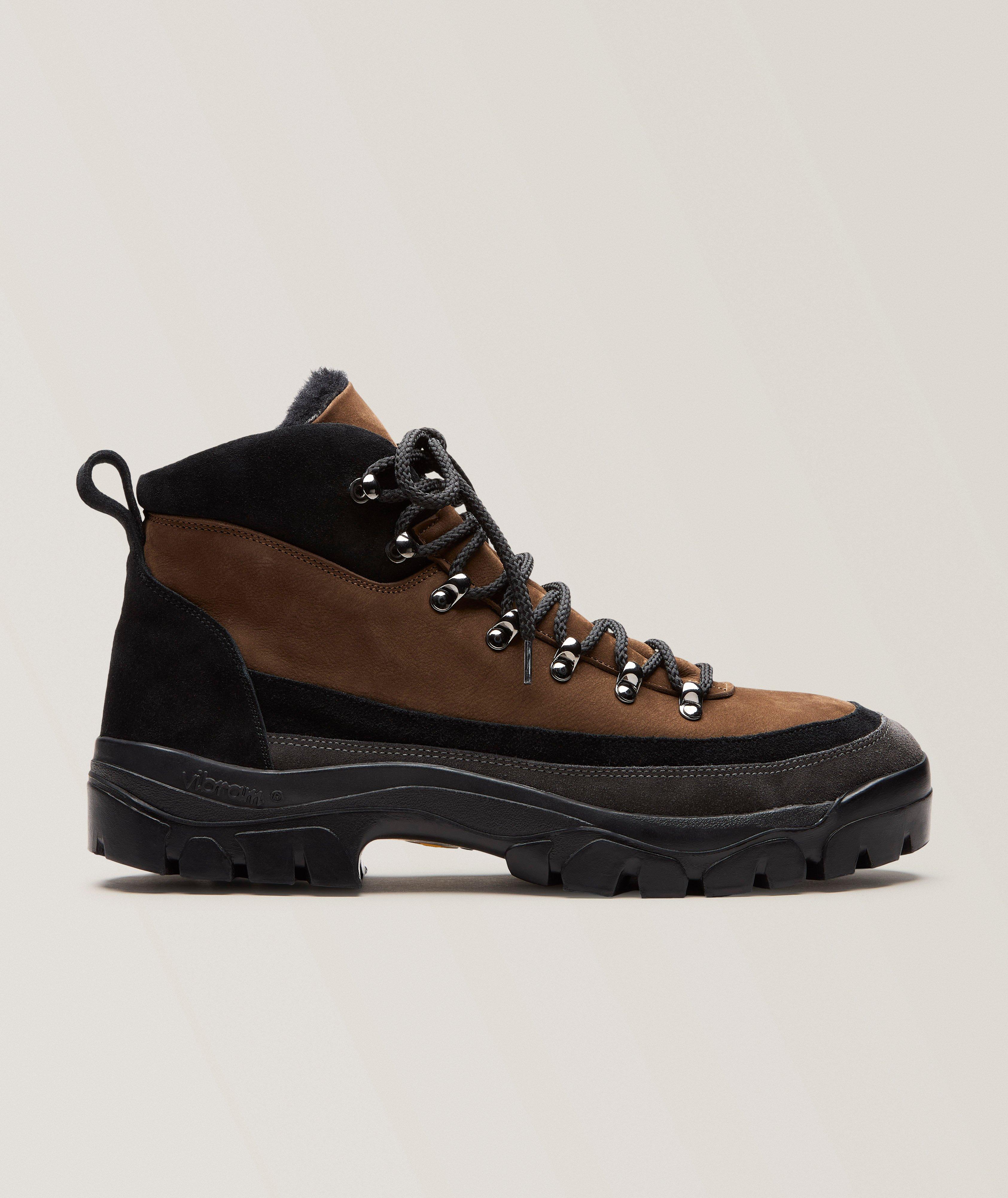 Harold Suede Shearling-Lined Hiking Boots