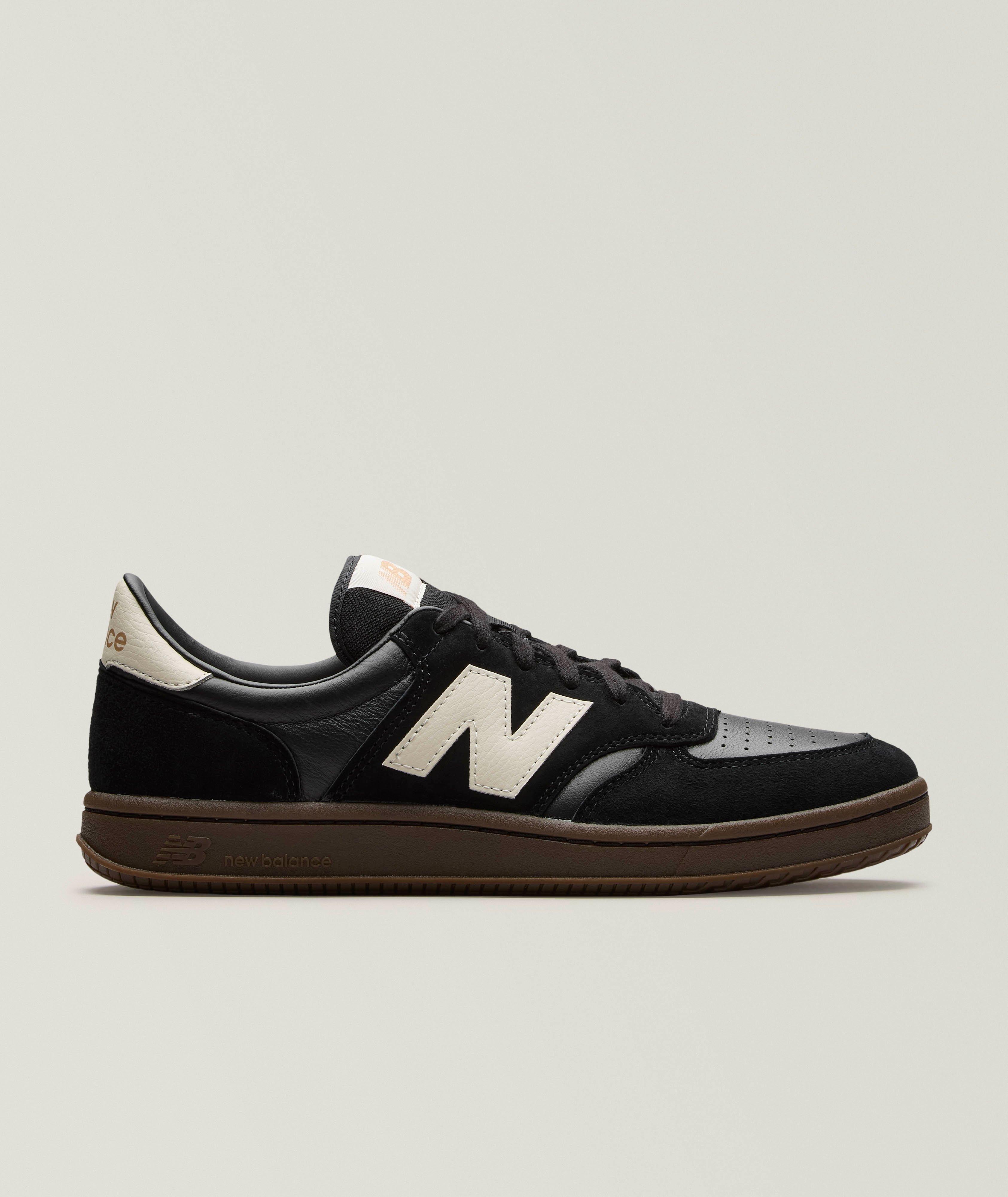 New Balance Chaussures sport en suède & cuir perforés T500 
