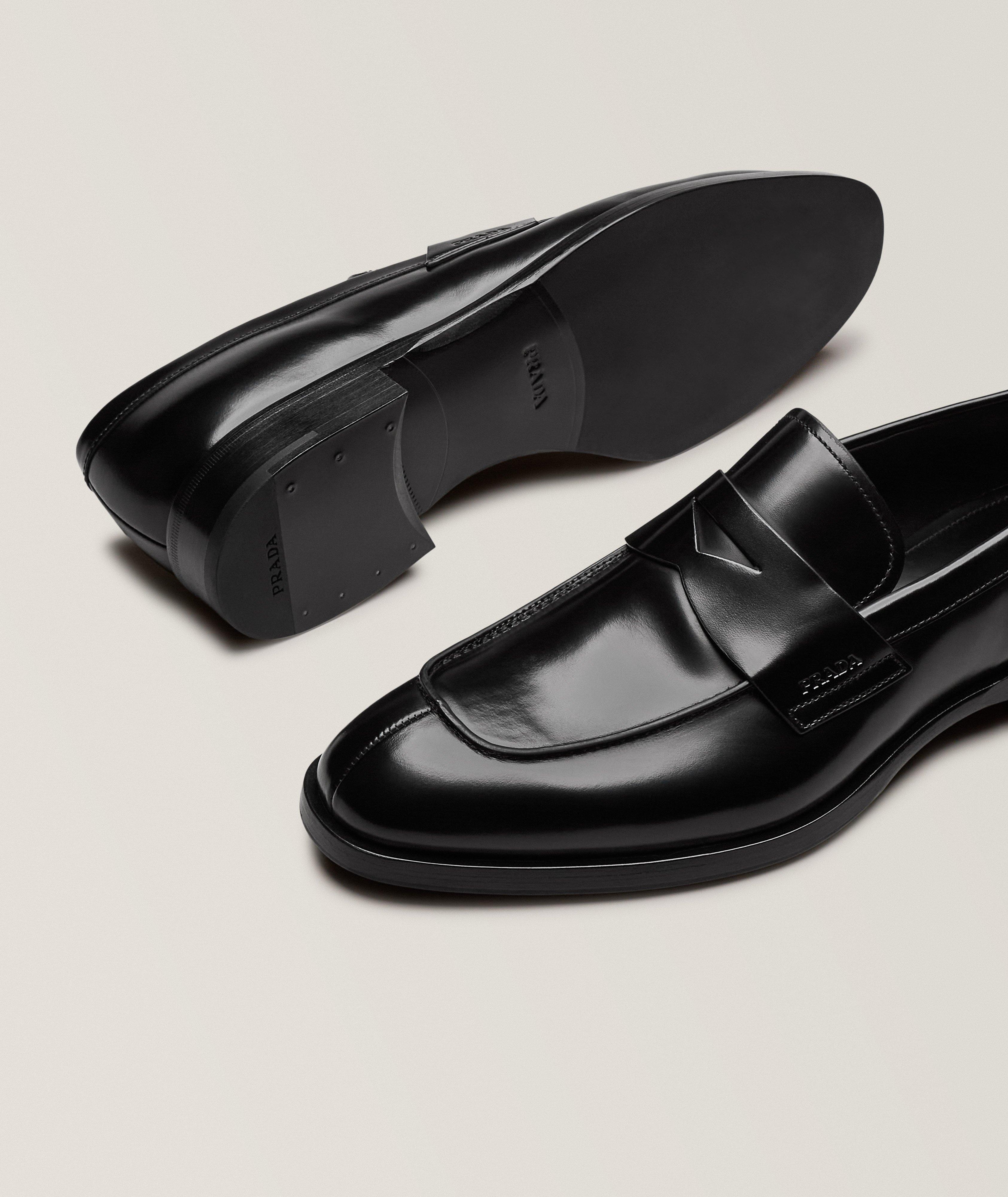 Brushed Leather Penny Loafers image 3