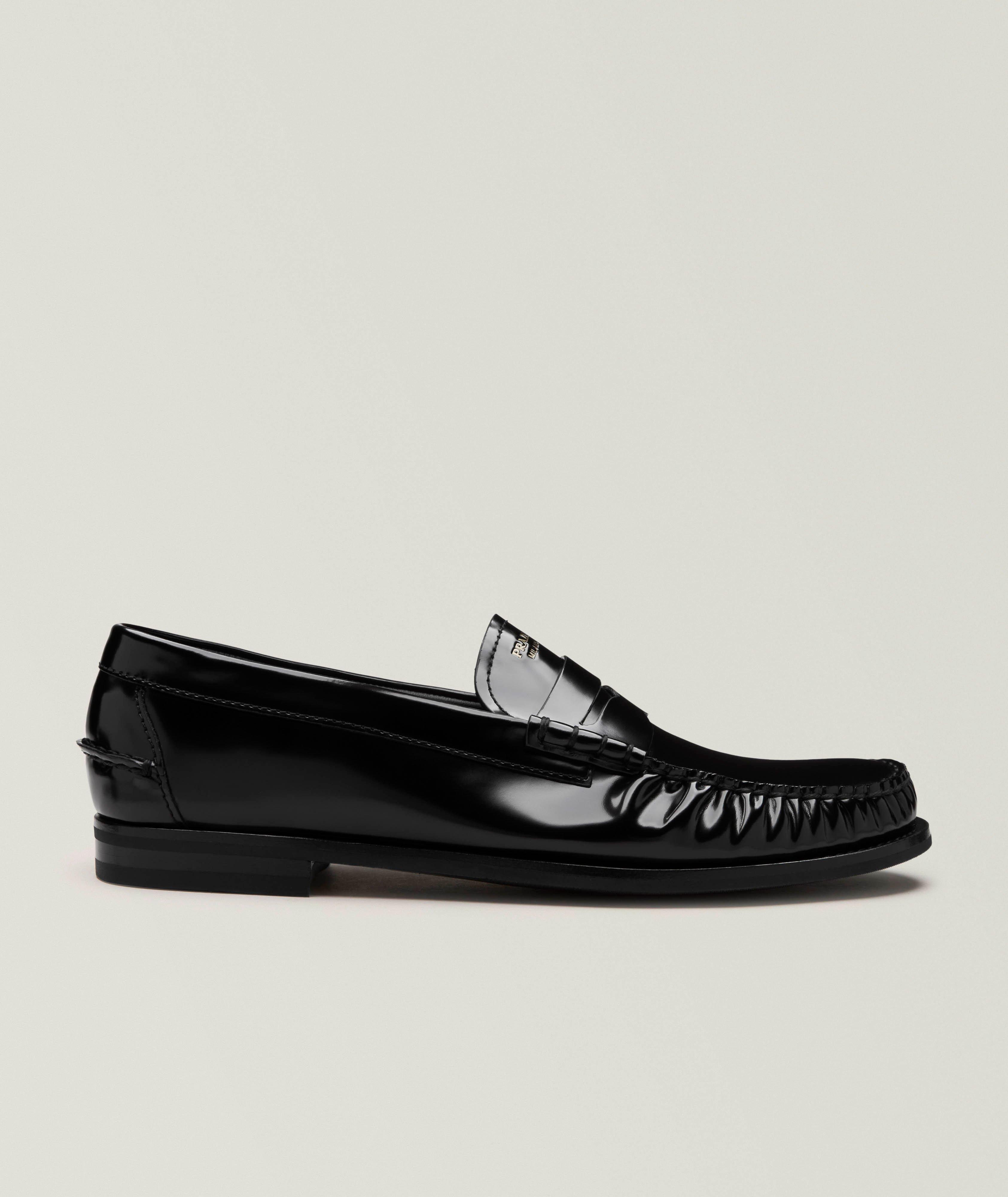 Prada Flâneurs penny en cuir brossé