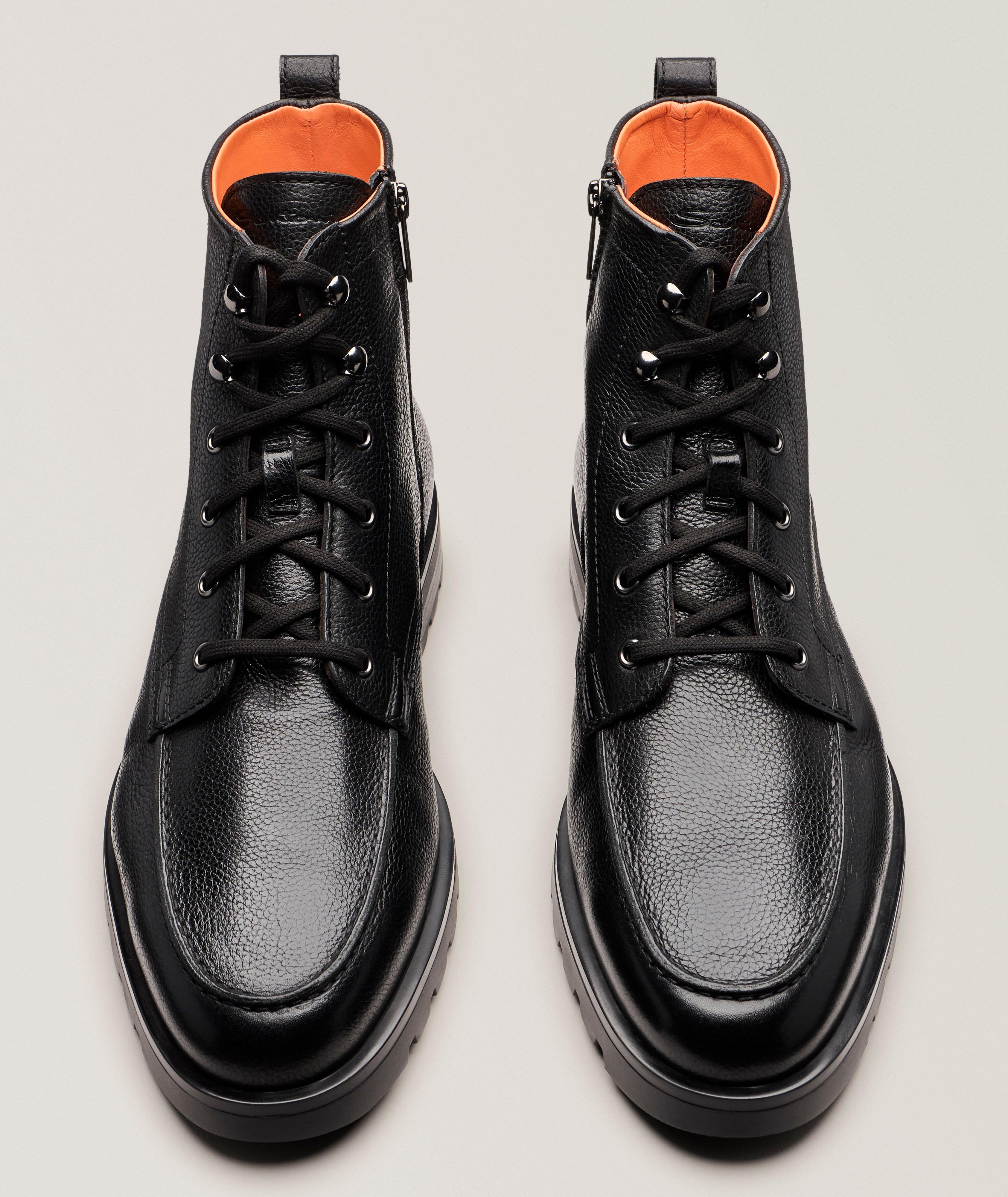 Leather Lace-Up Lug Boots  image 1