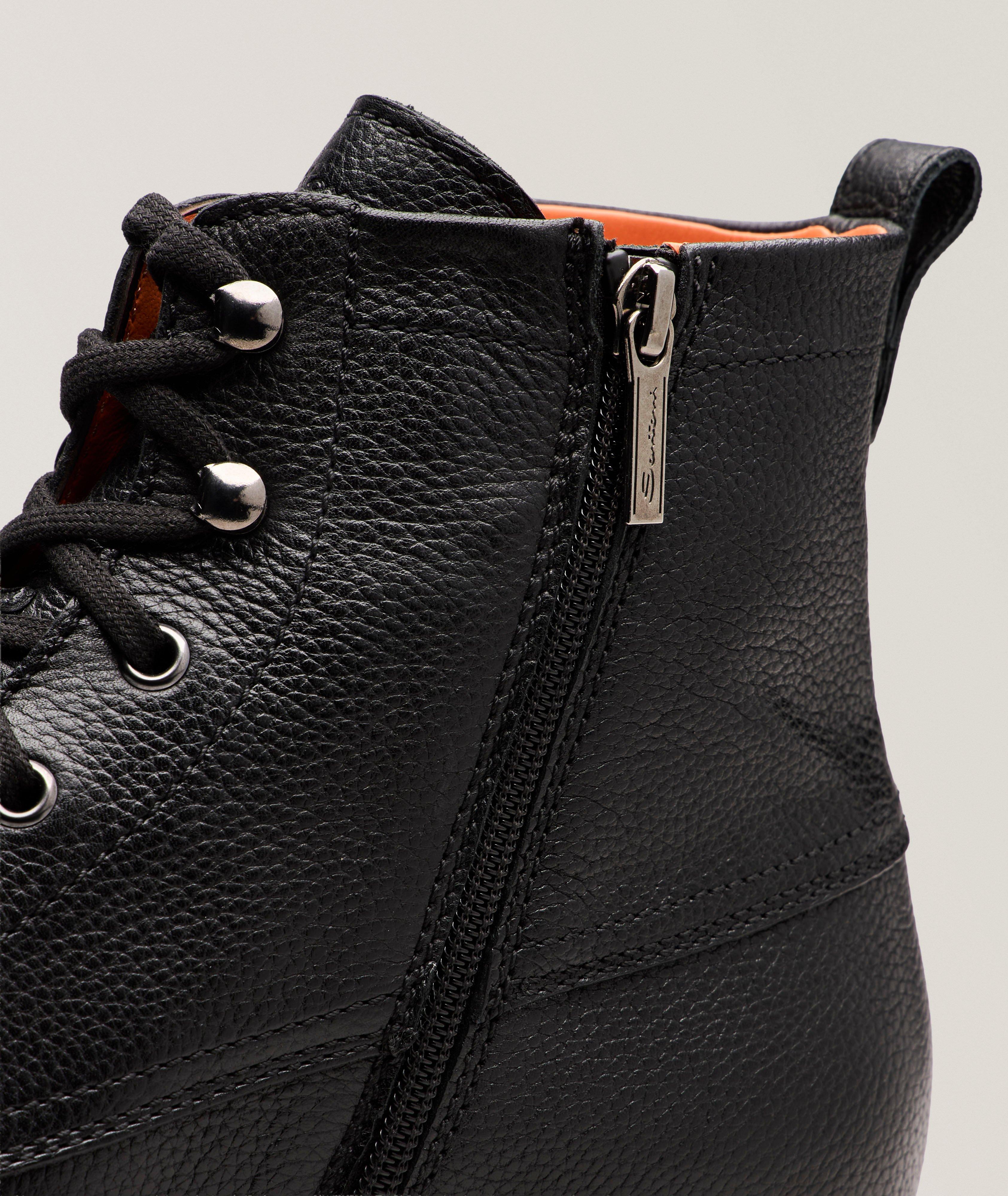 Leather Lace-Up Lug Boots  image 2