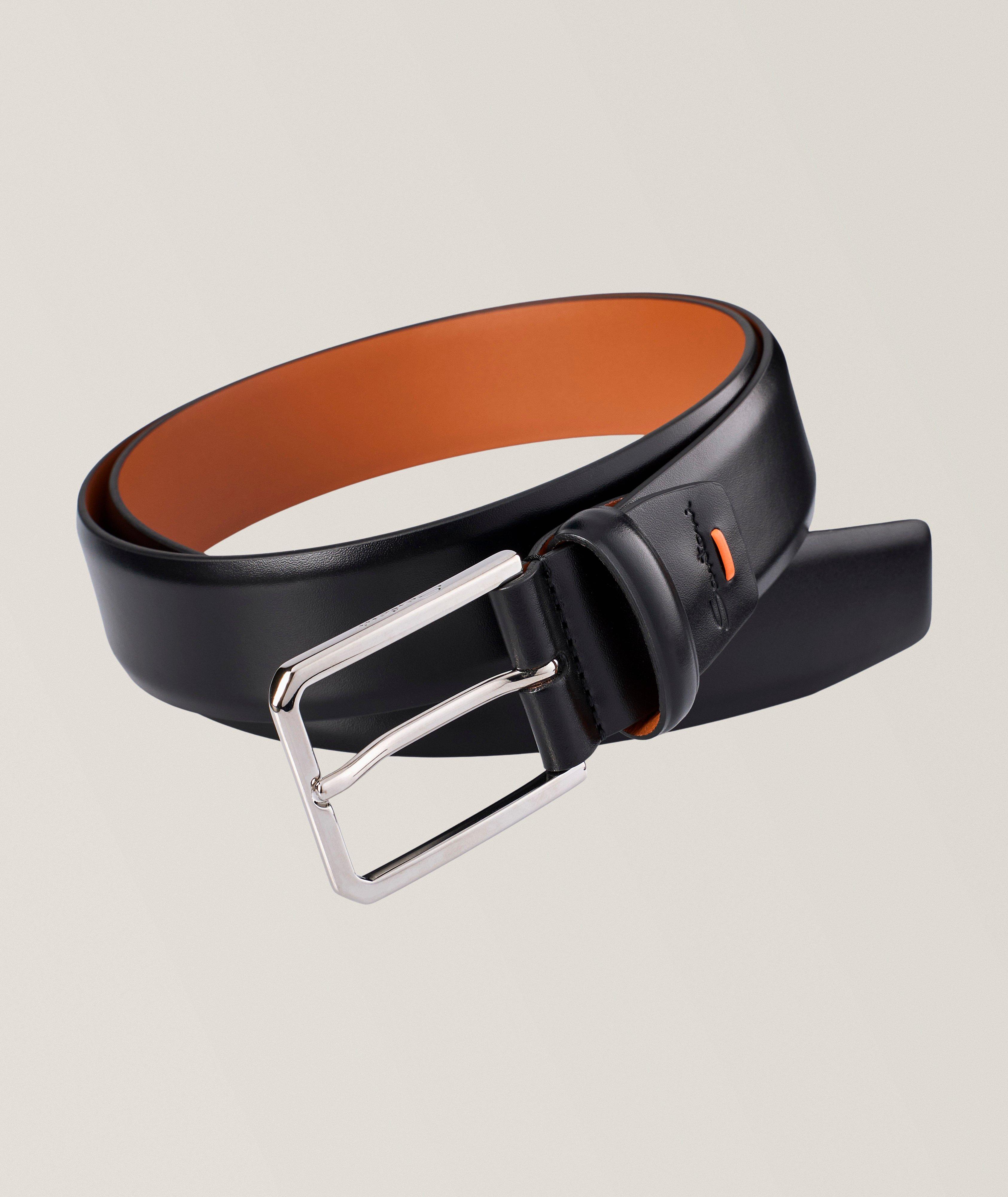 Santoni SAN BLK LTHR DRESS BLT