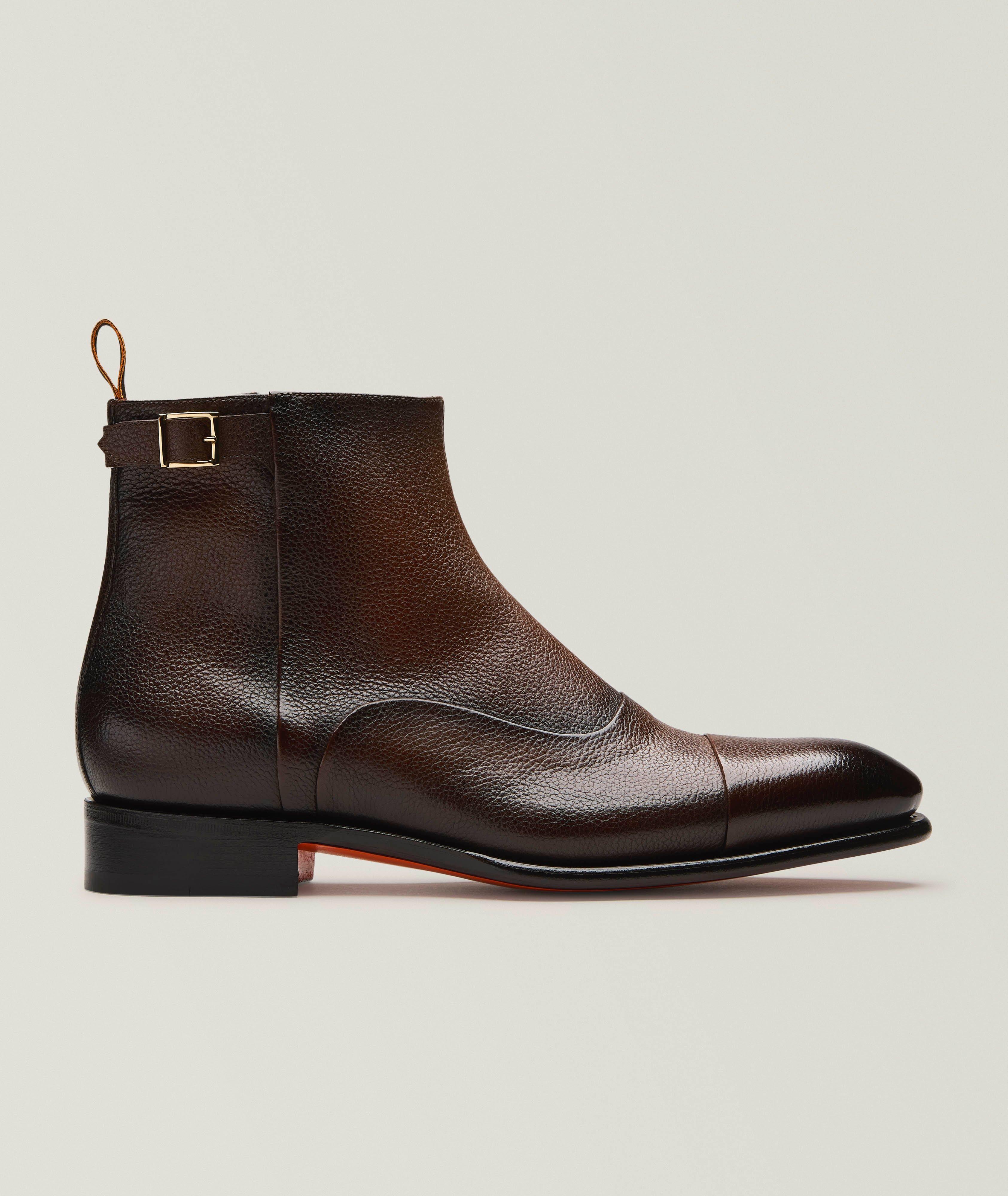 Santoni SAN DRK BRN GRN LTHR IRA GDYR BOOT