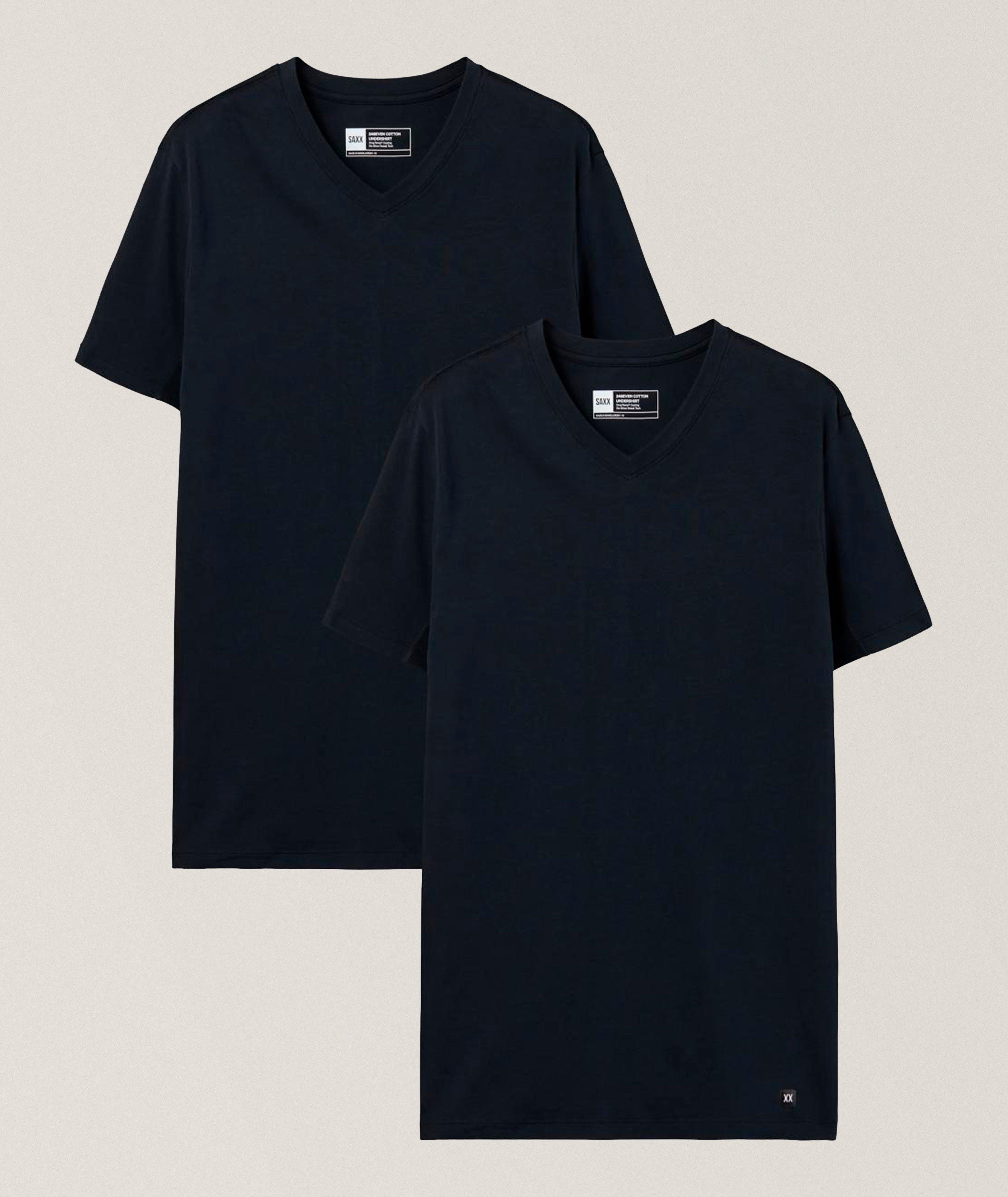 SAXX Two-Pack DropTemp Dry Cotton V-Neck T-Shirt