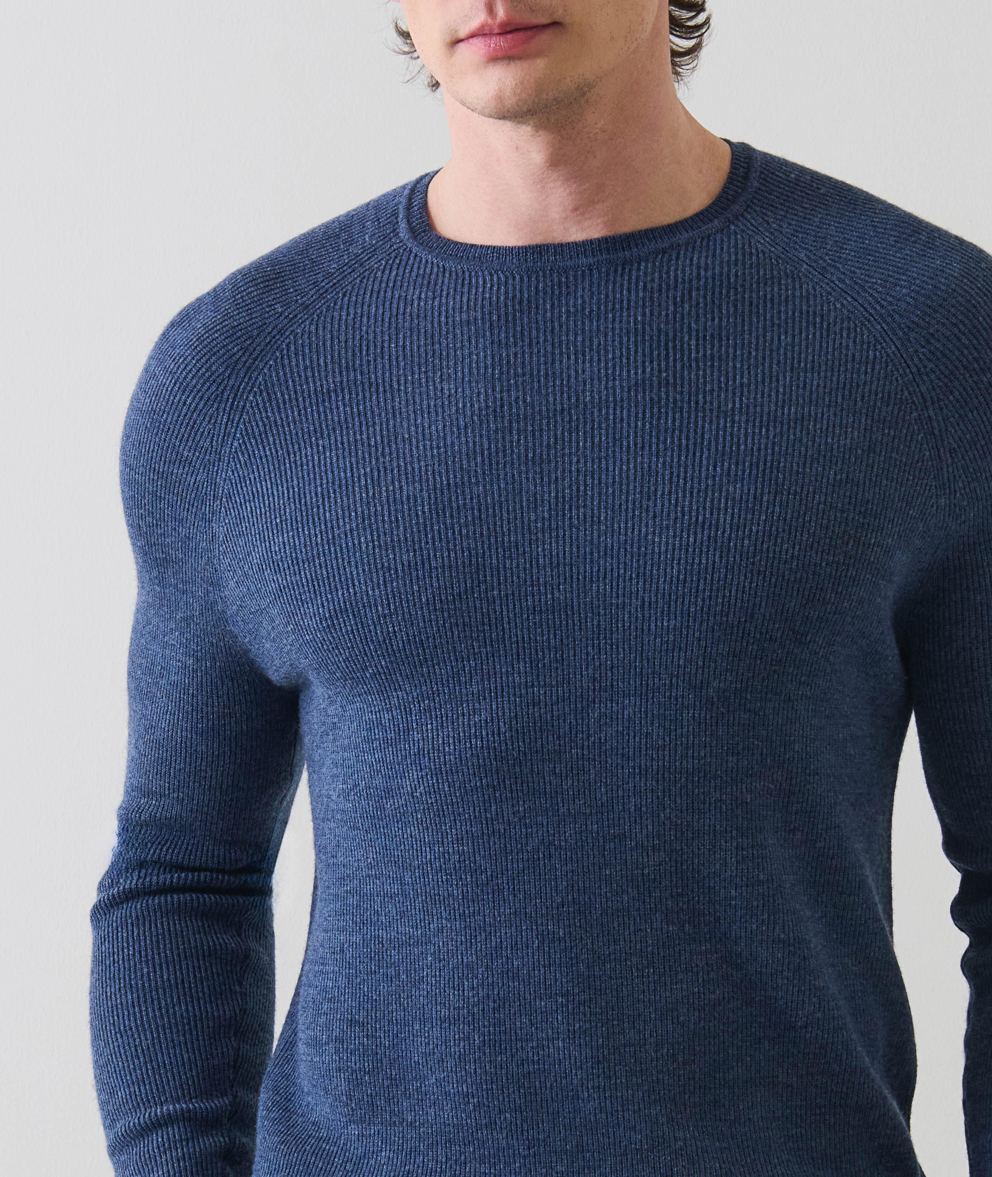 Merino Wool Ribbed Crewneck Sweater image 1