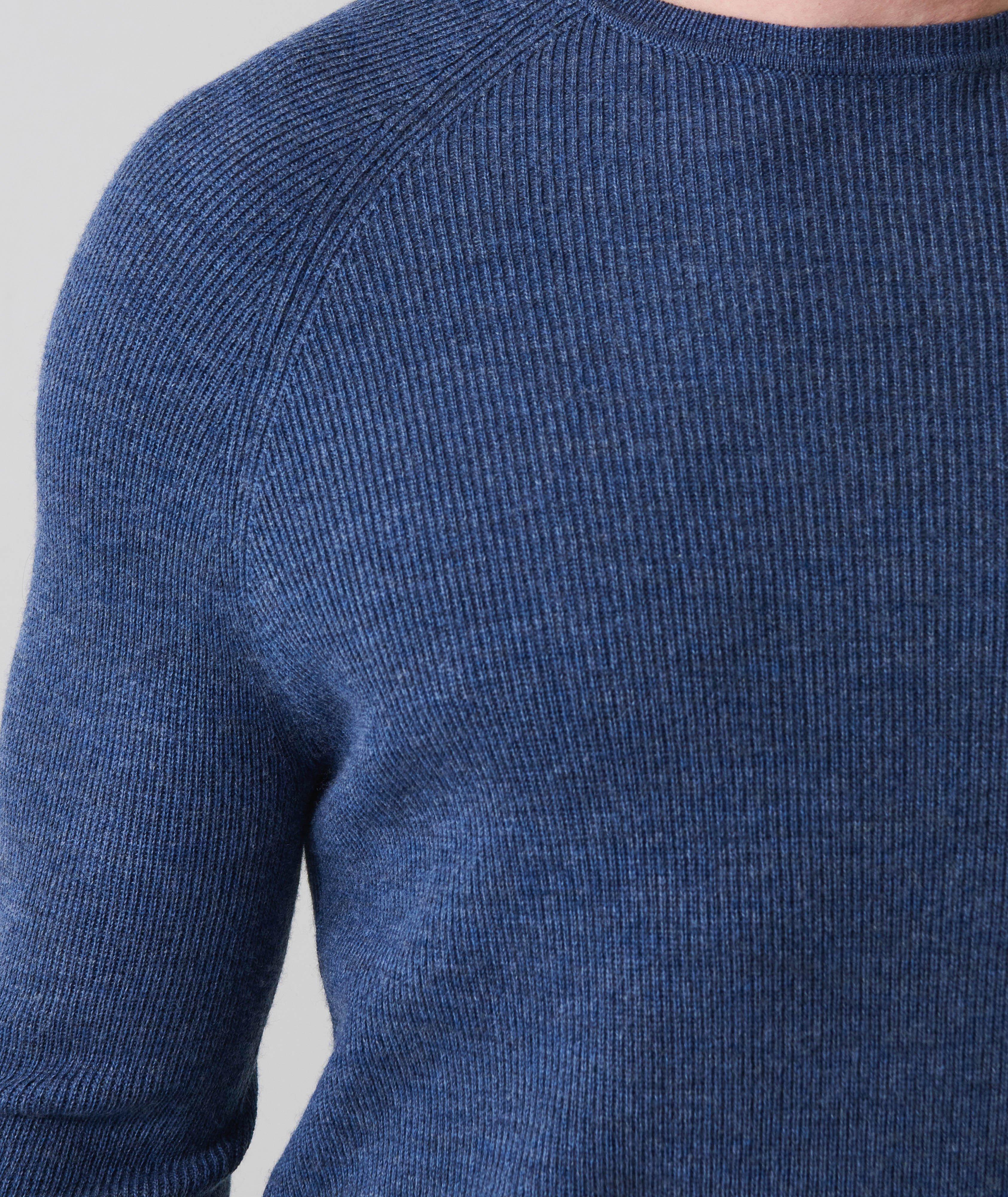 Merino Wool Ribbed Crewneck Sweater image 3