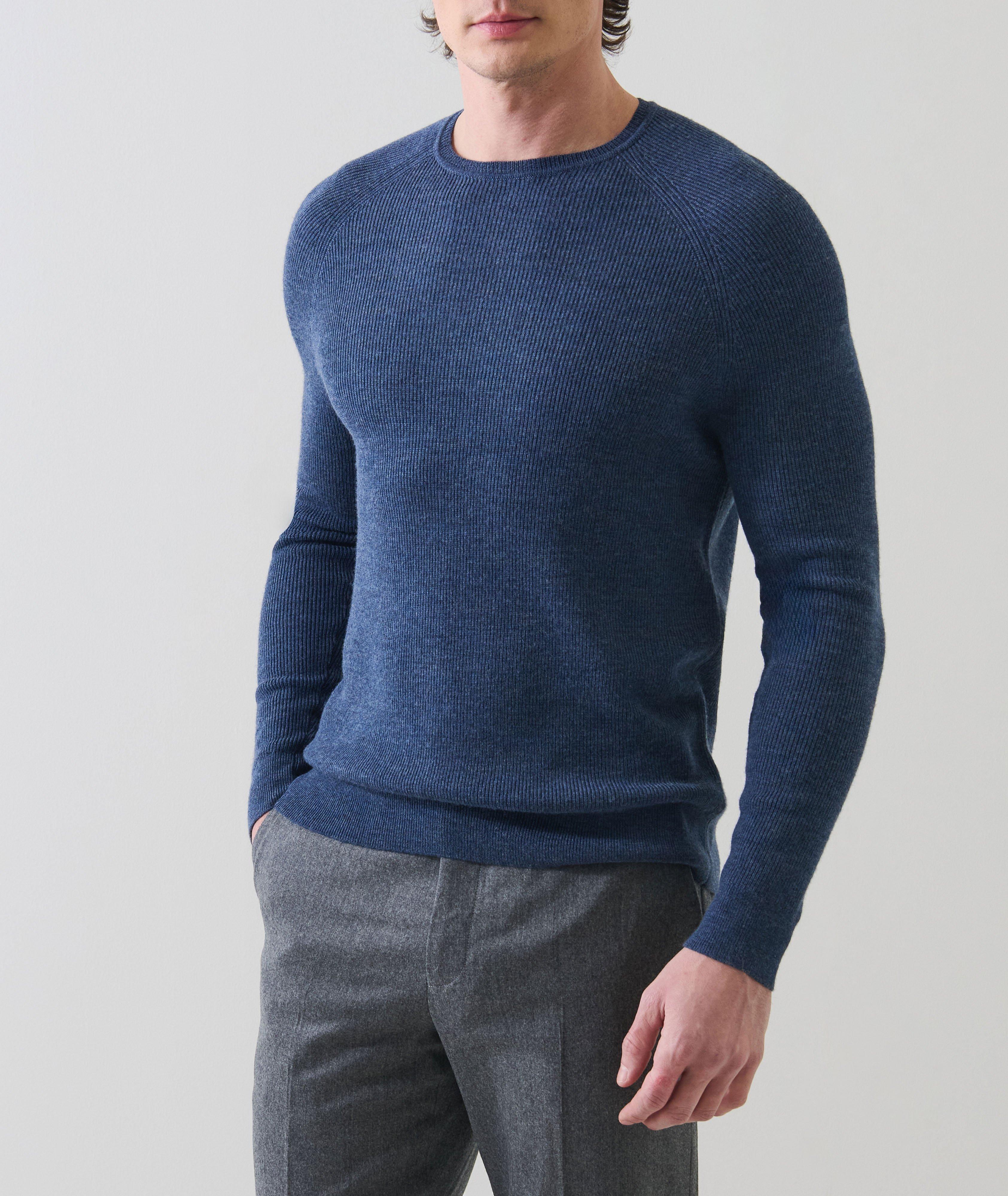 Merino Wool Ribbed Crewneck Sweater image 4
