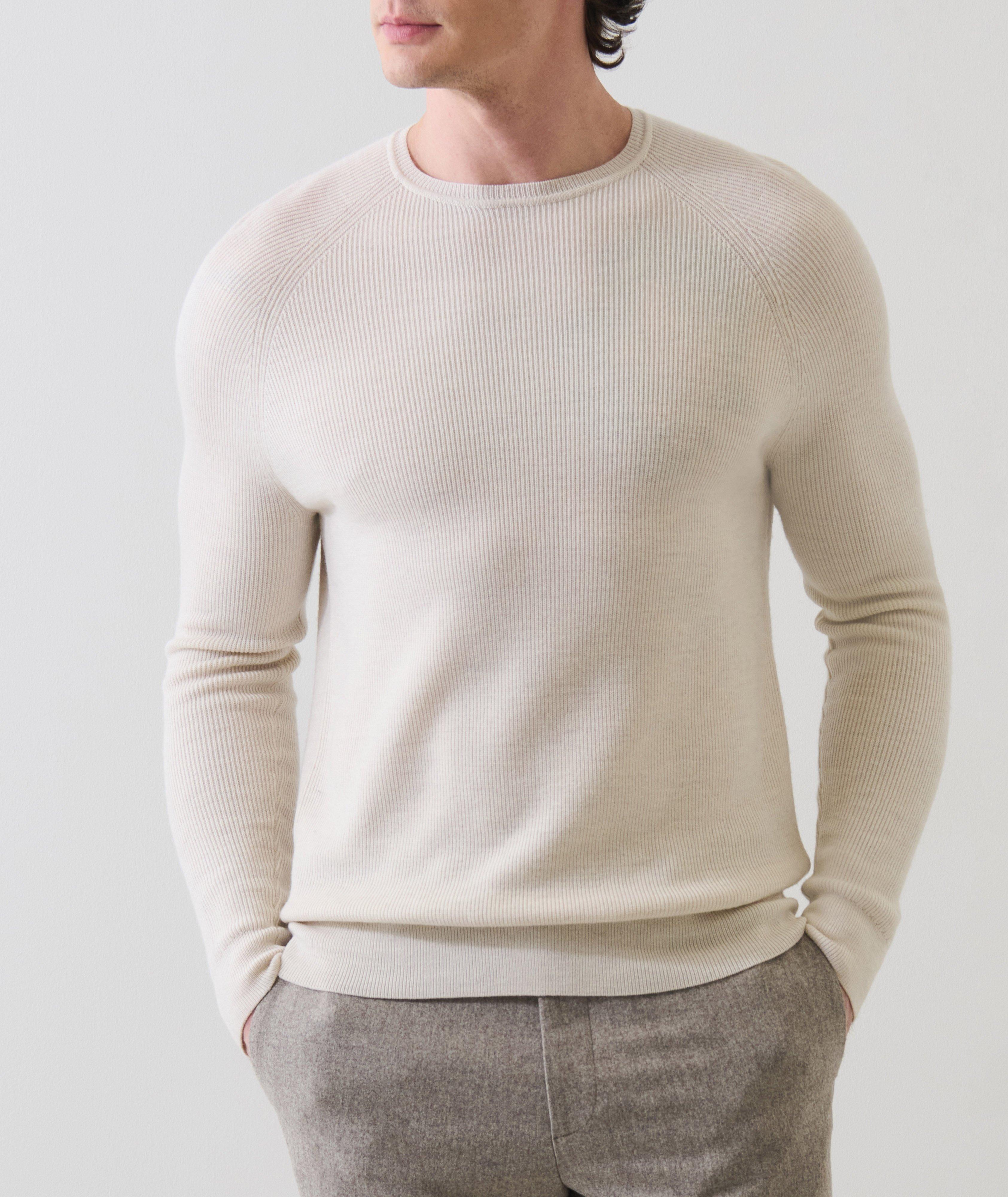 Ribbed Merino Wool Crewneck Sweater image 2