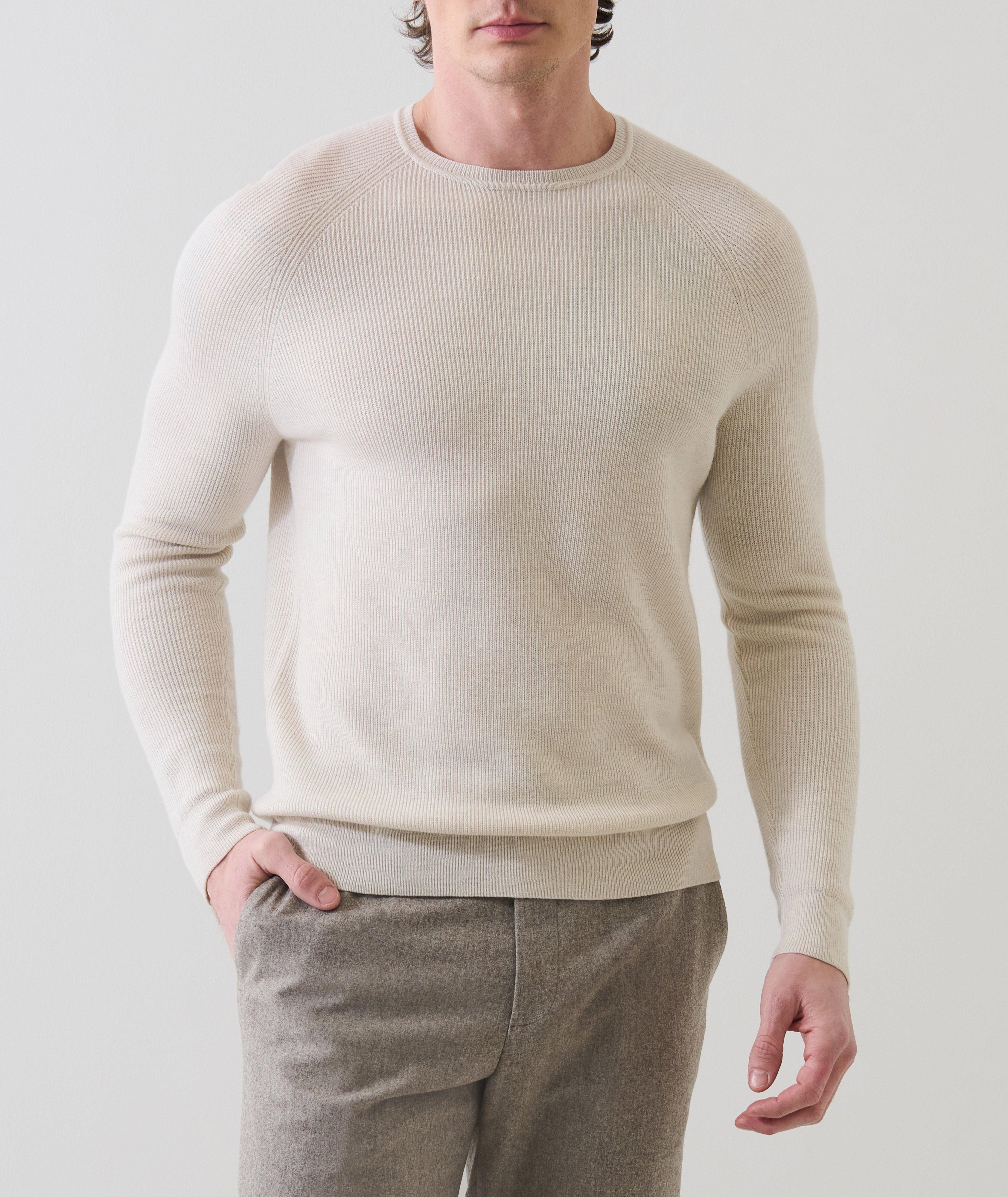 Ribbed Merino Wool Crewneck Sweater image 3