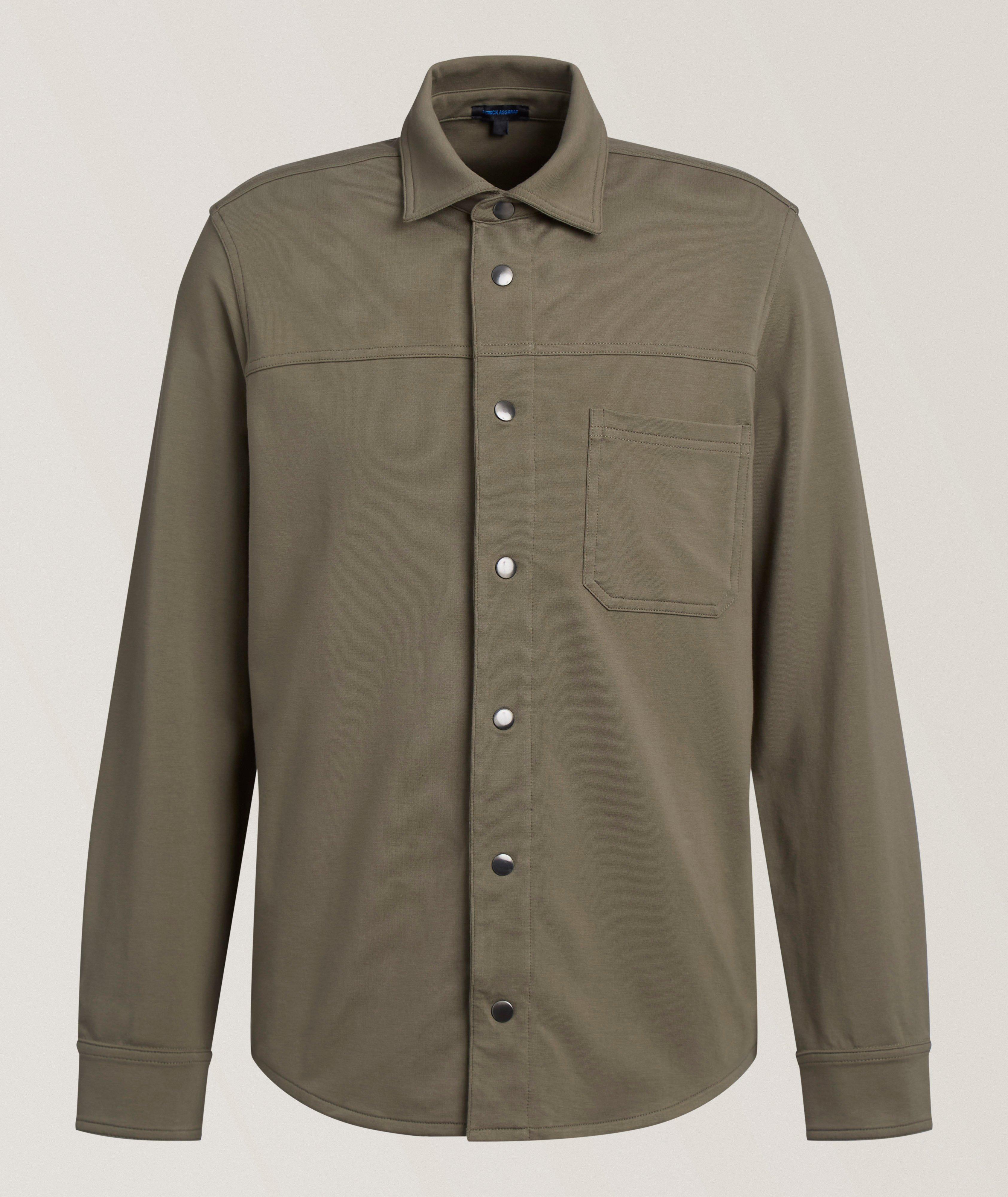 Patrick Assaraf Stretch-Pima Cotton Snap Overshirt 