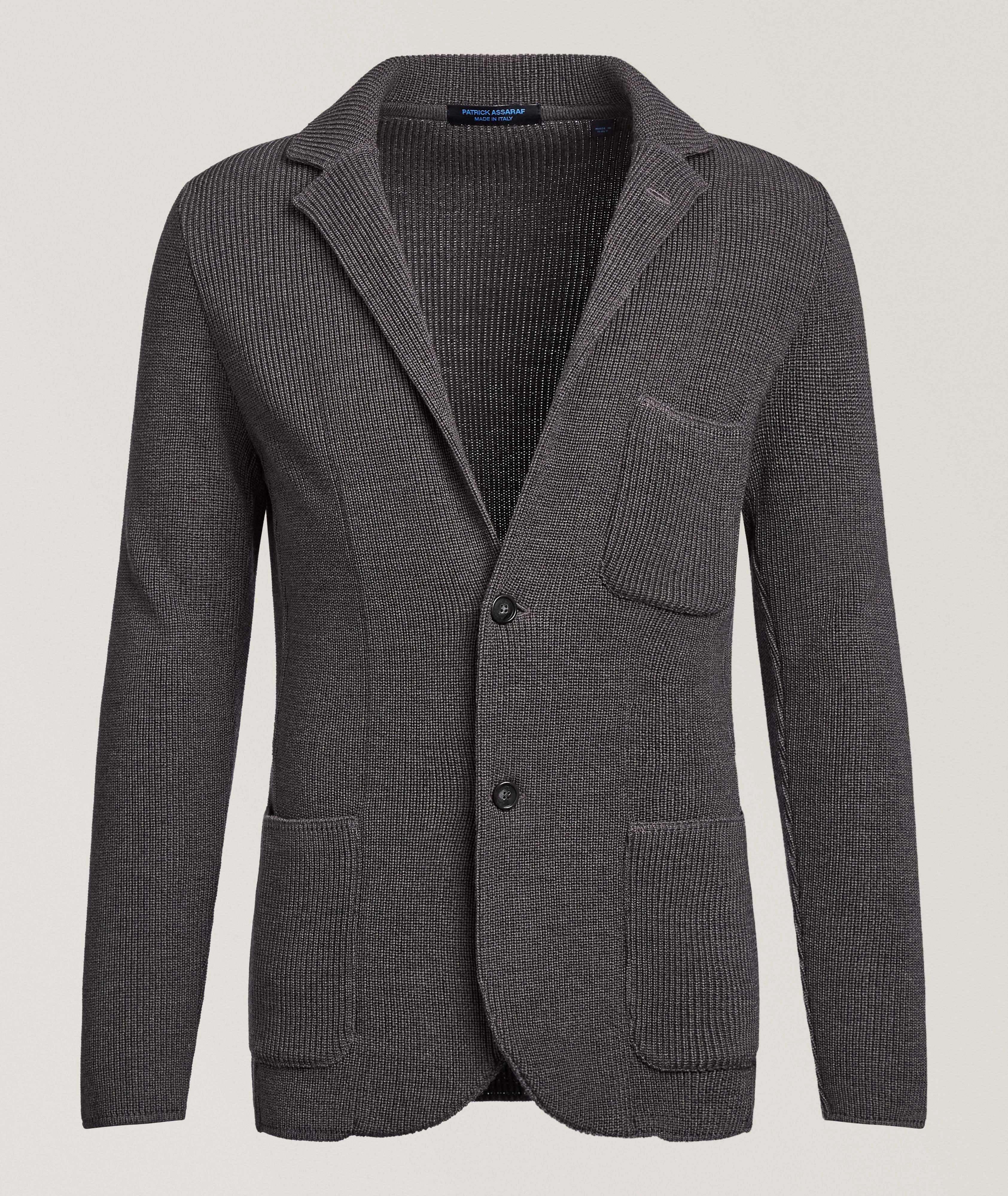 Patrick Assaraf Stitched Merino Knit Sport Jacket