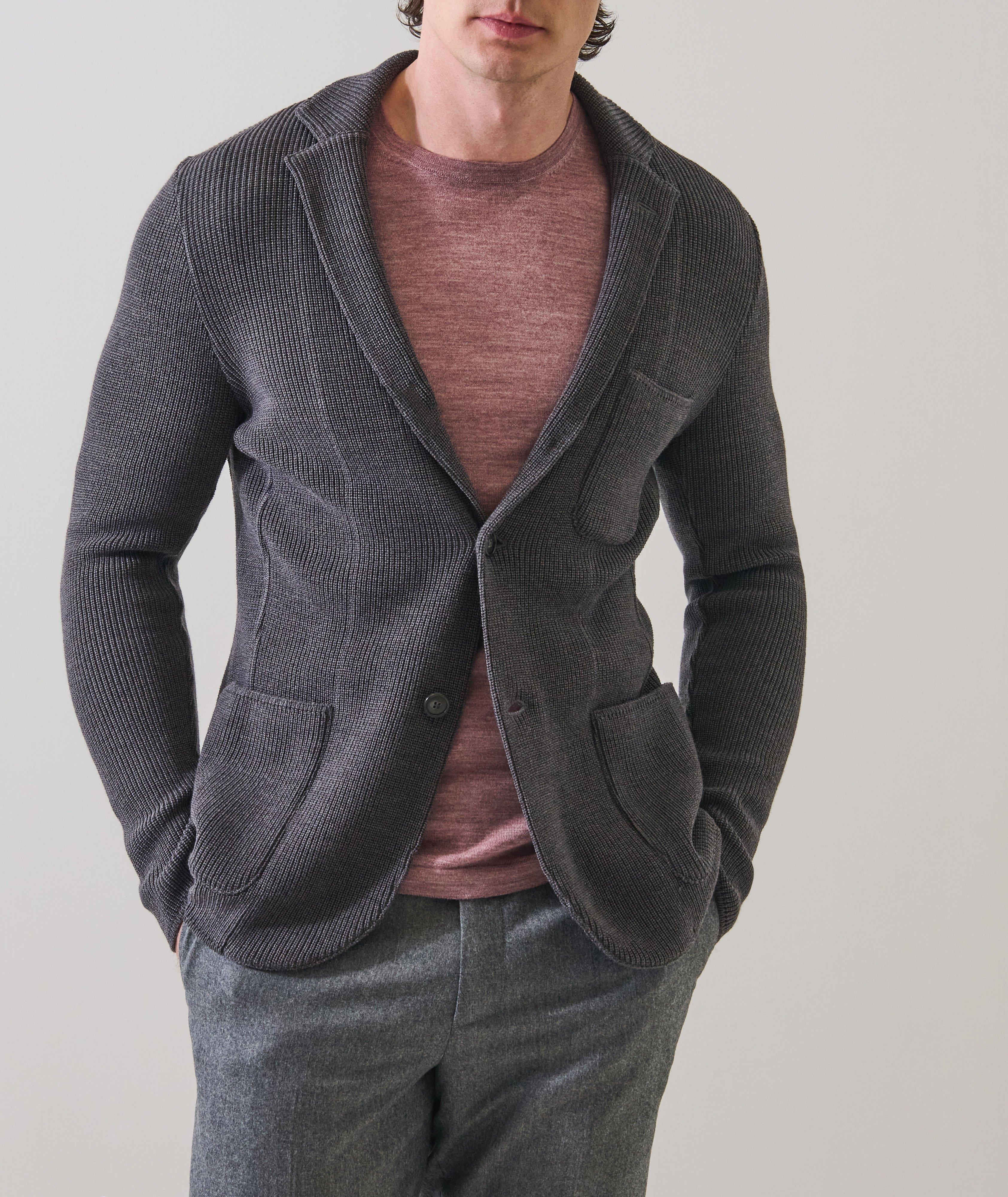 Stitched Merino Knit Sport Jacket image 2