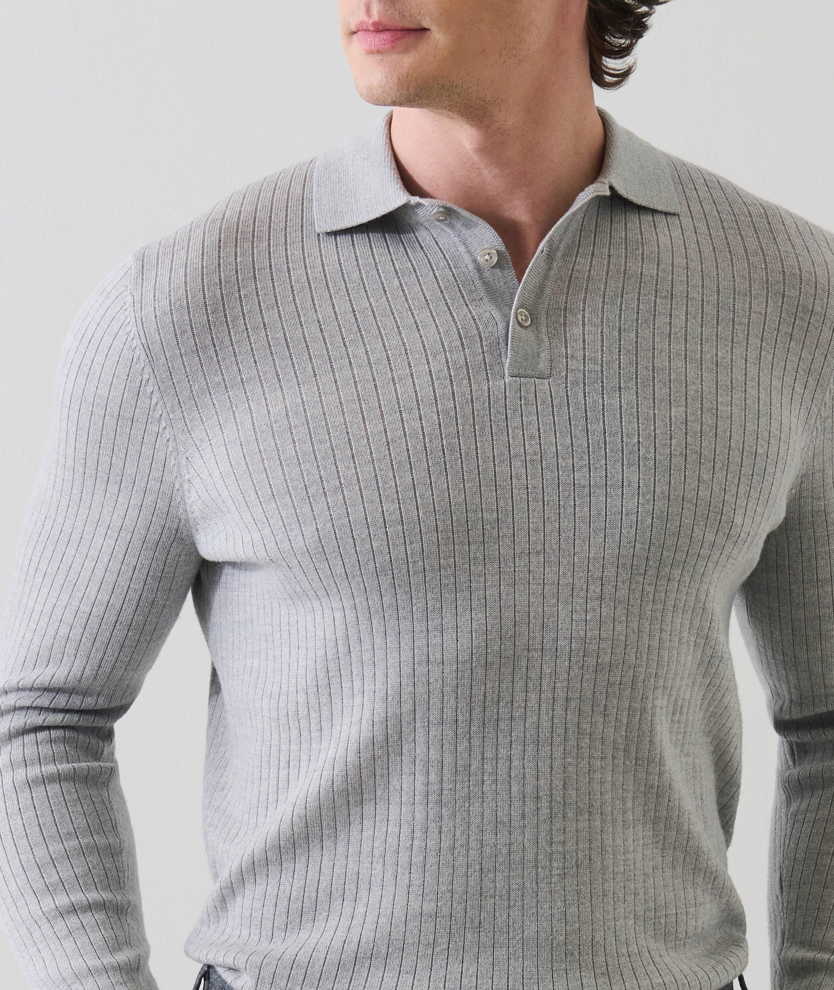 Merino Wool Drop Needle Polo image 2