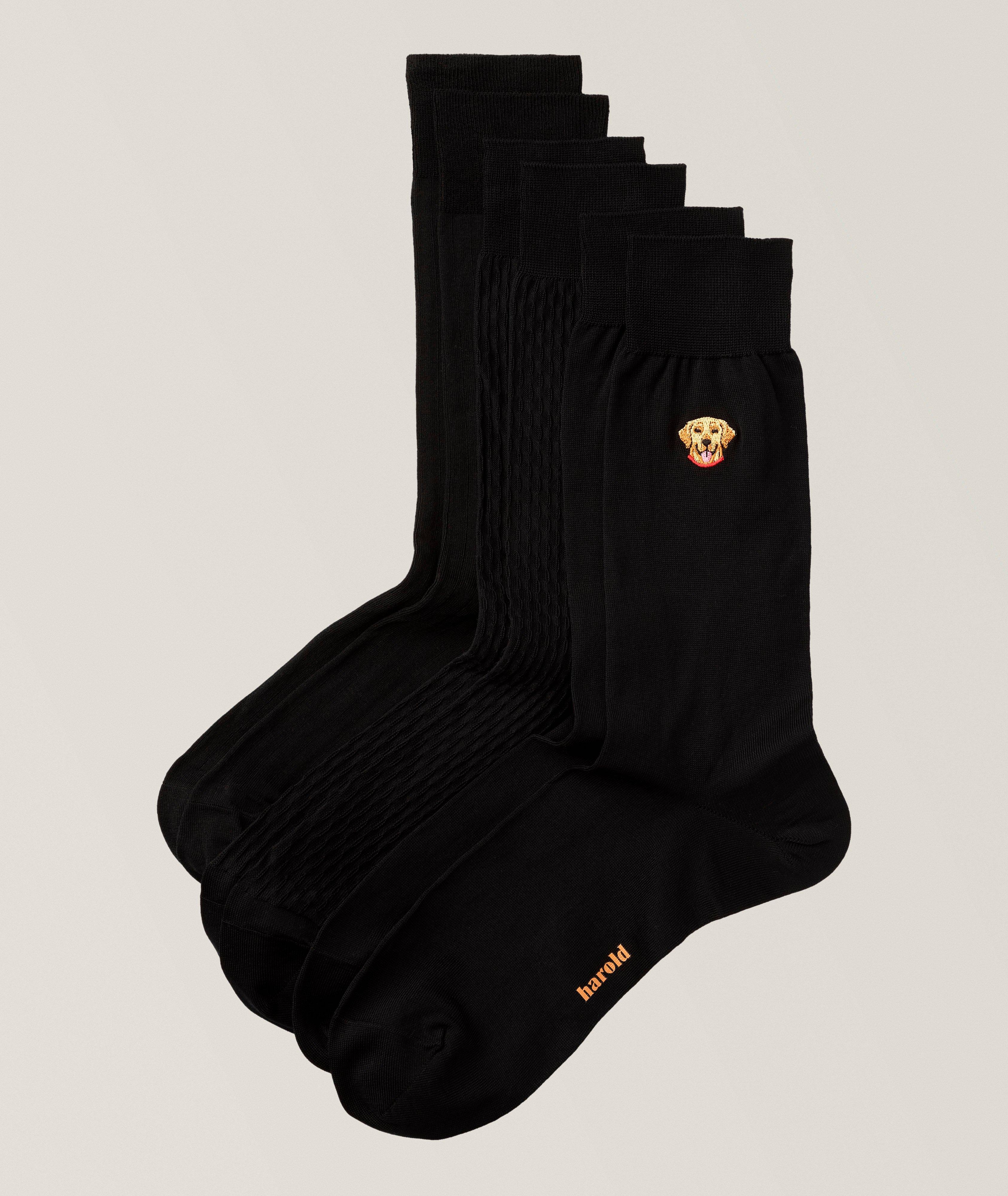 Harold Three-Pack Stretch-Cotton Socks 