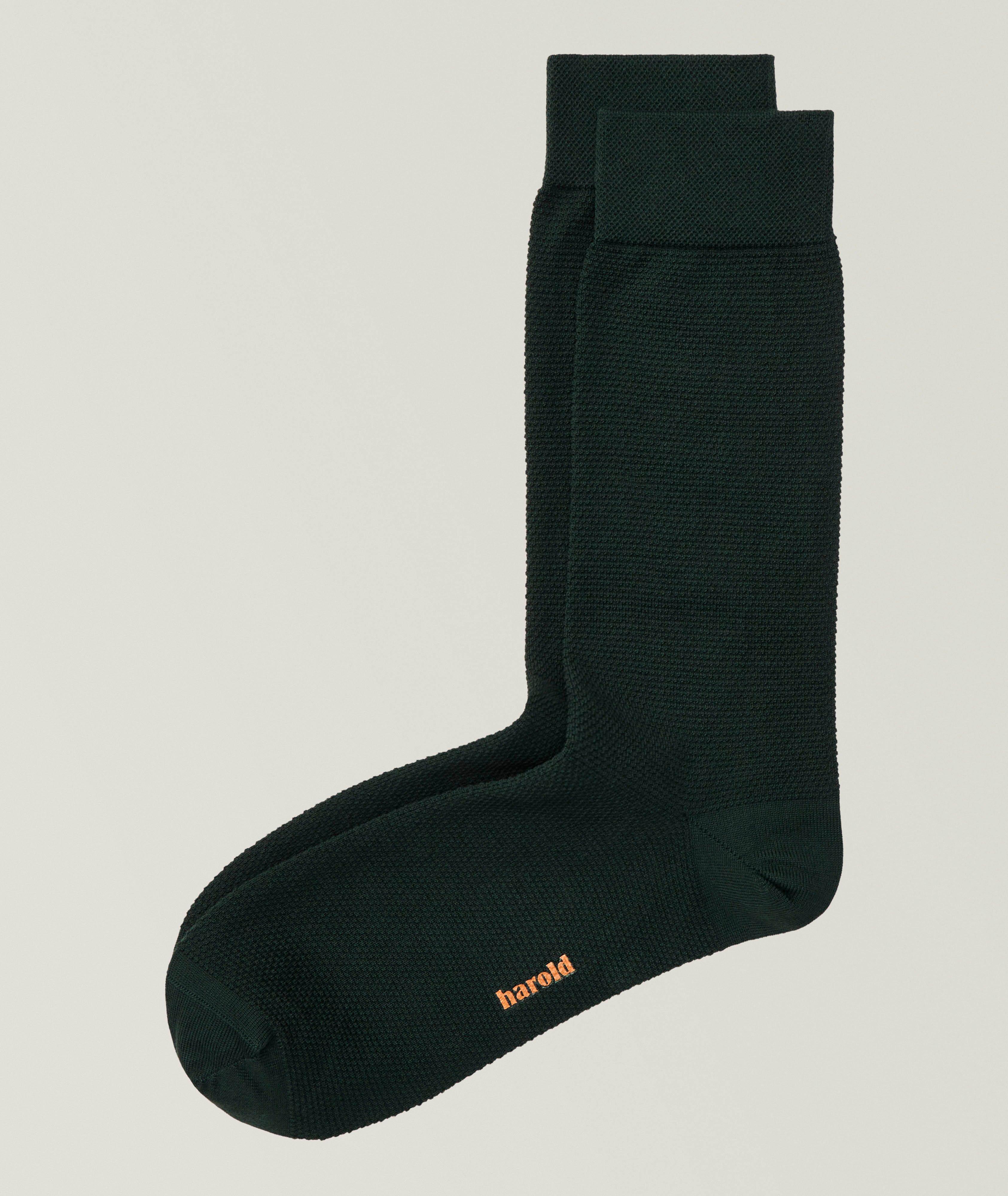 Moss Stitch Cotton-Blend Socks image 0
