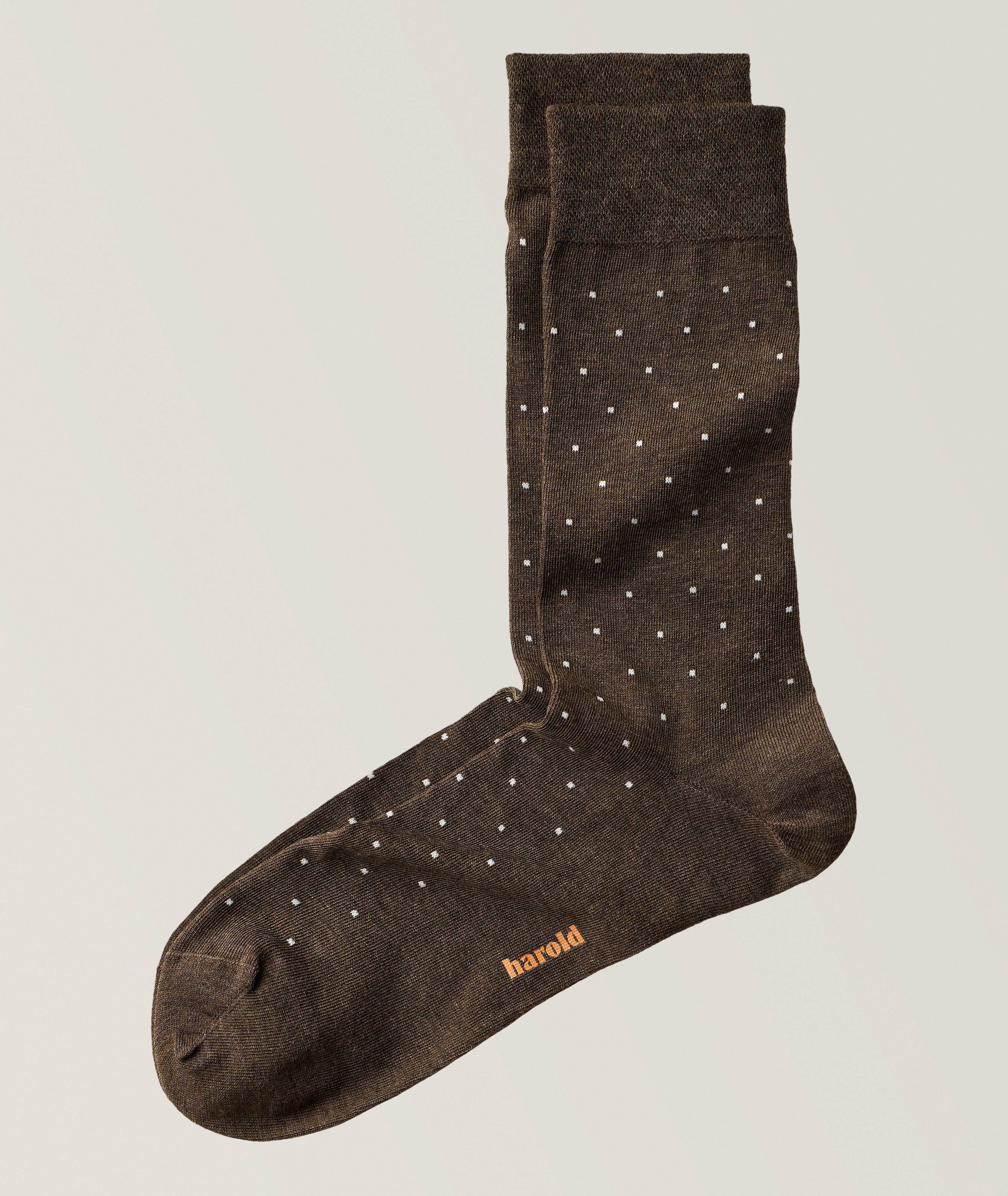 Harold Polka Dot Stretch-Cotton Socks