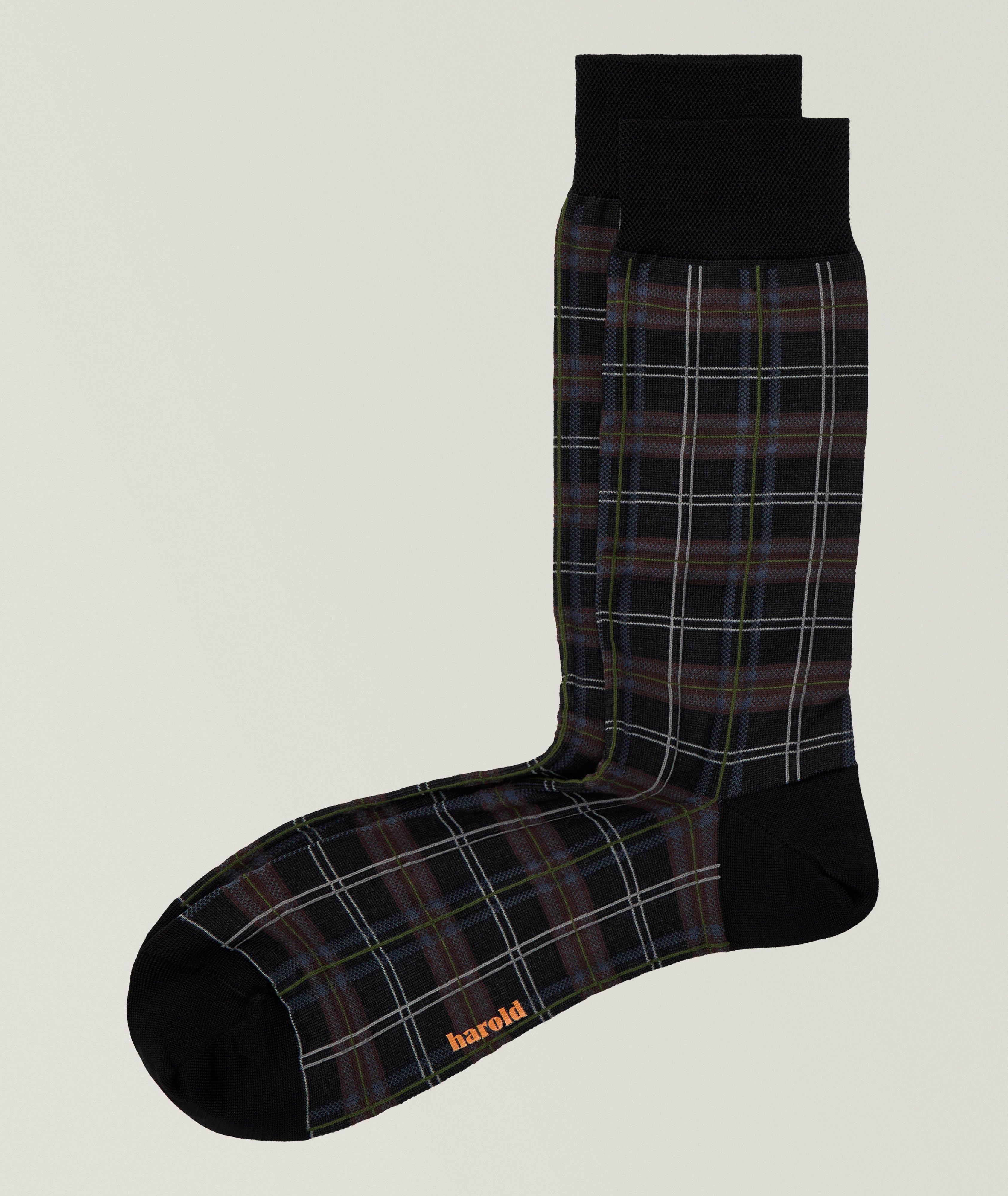 Harold Tartan Cotton-Blend Socks