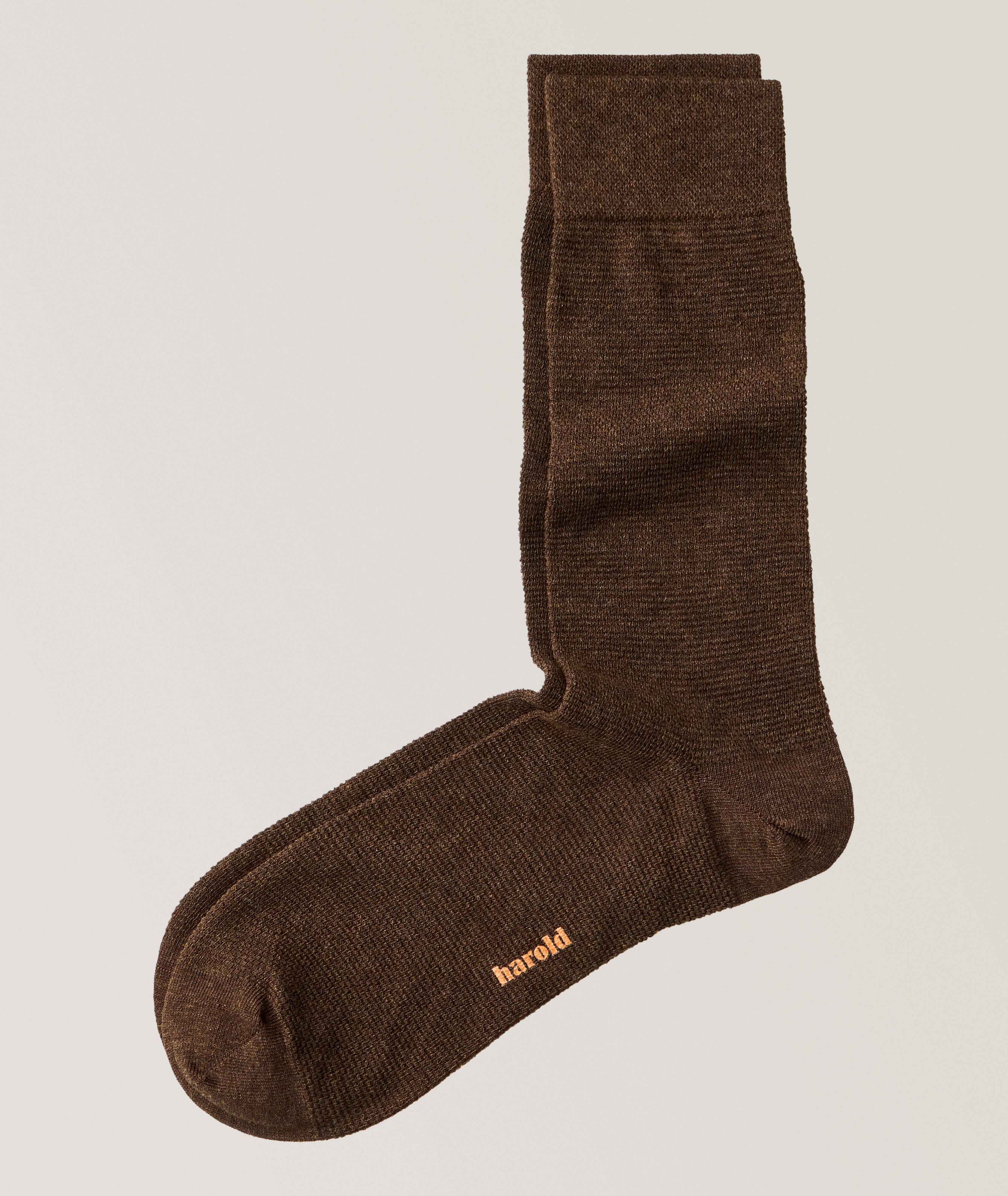 Harold Moss Stitch Cotton-Blend Socks