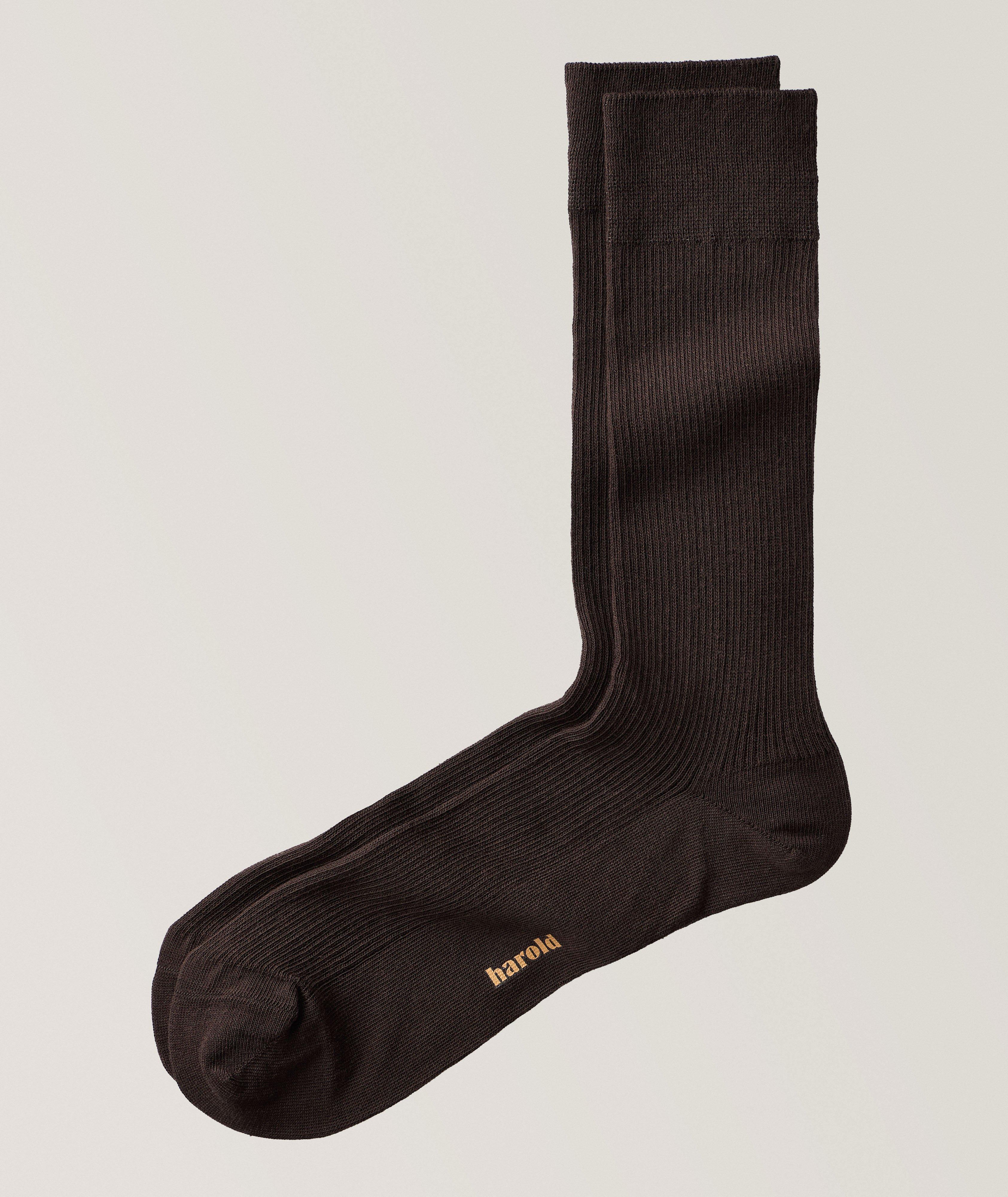 Harold Fine Ribbed Stretch-Cotton Socks