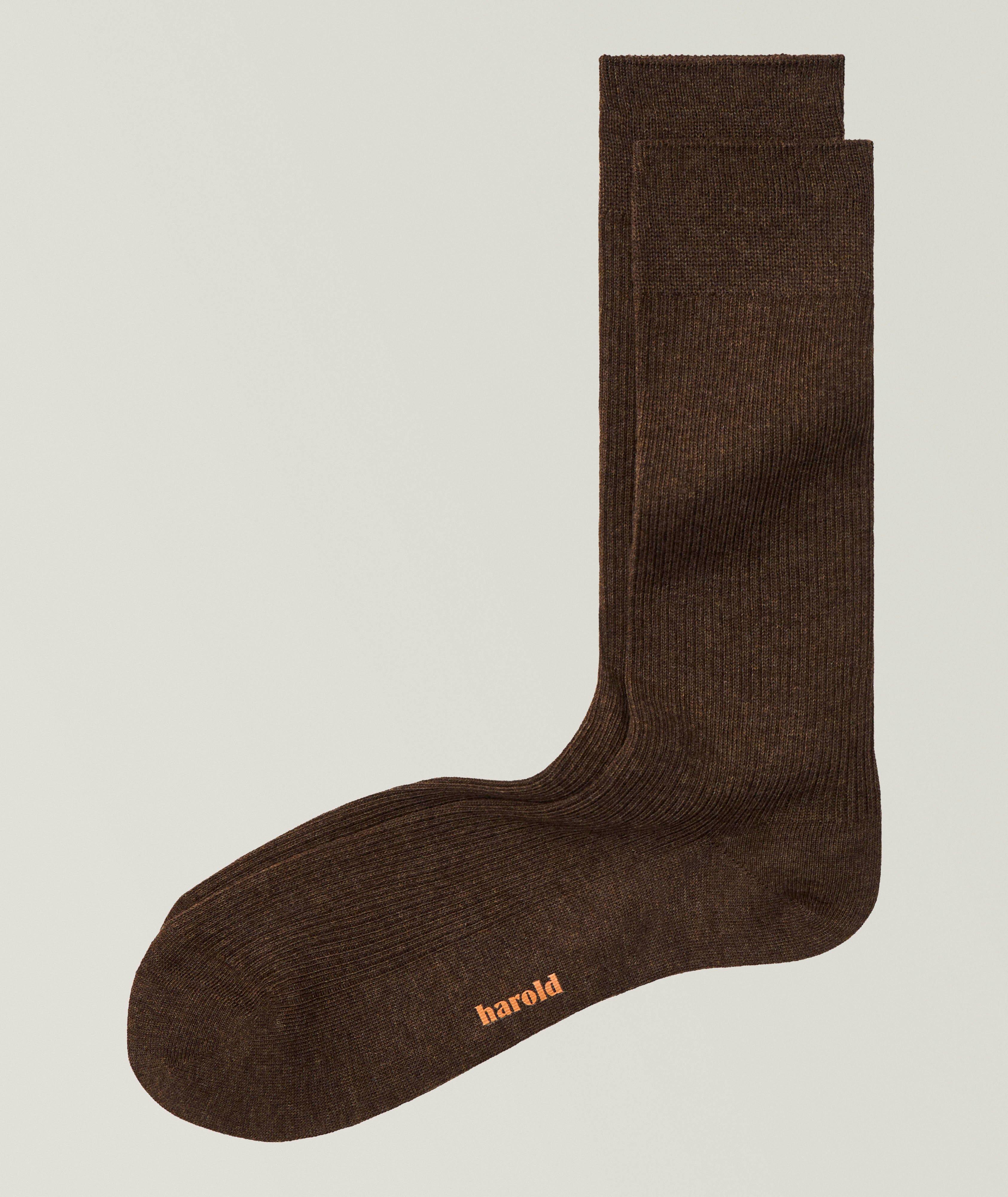 Fine Ribbed Stretch-Cotton Socks image 0