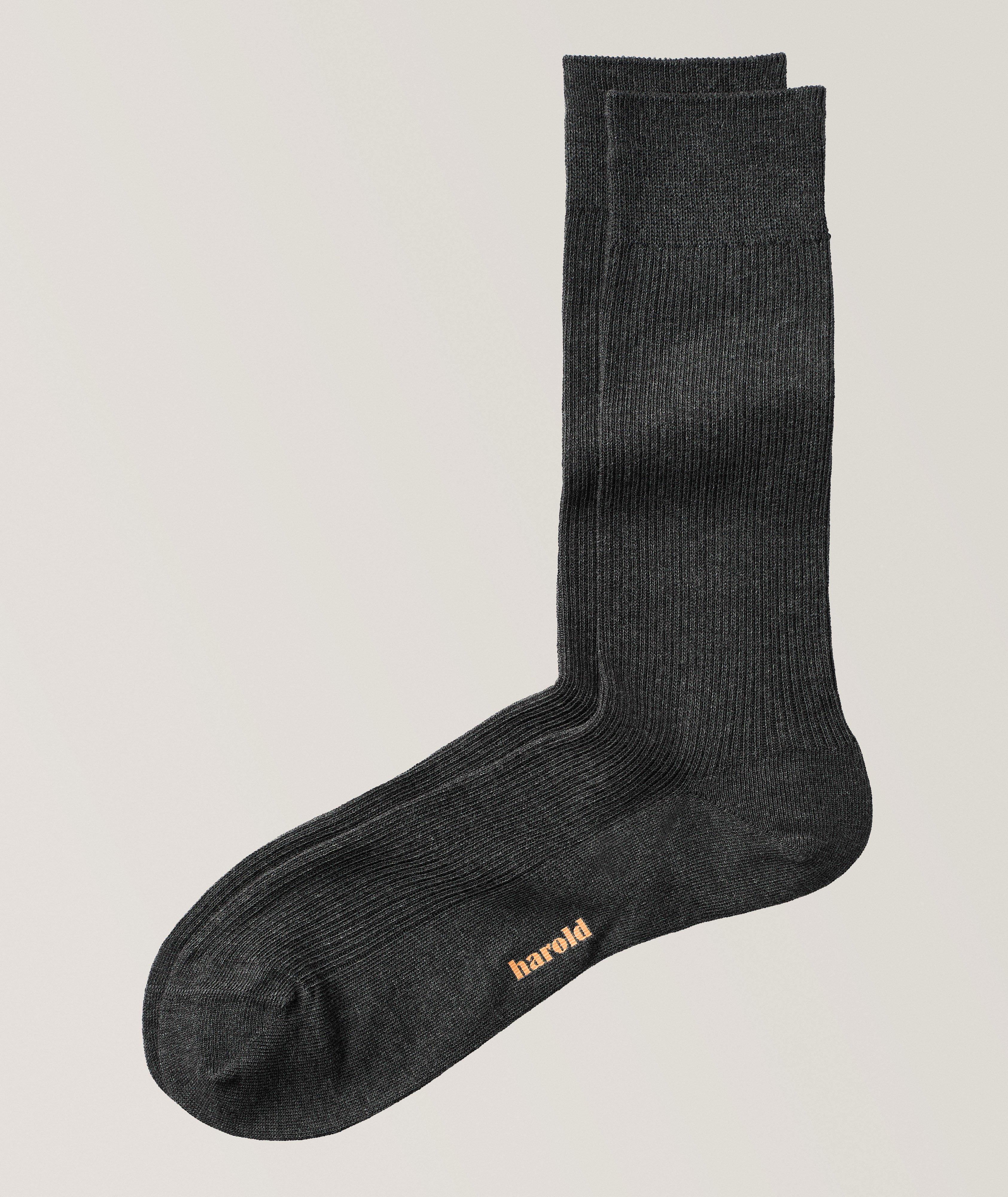 Harold Fine Ribbed Stretch-Cotton Socks
