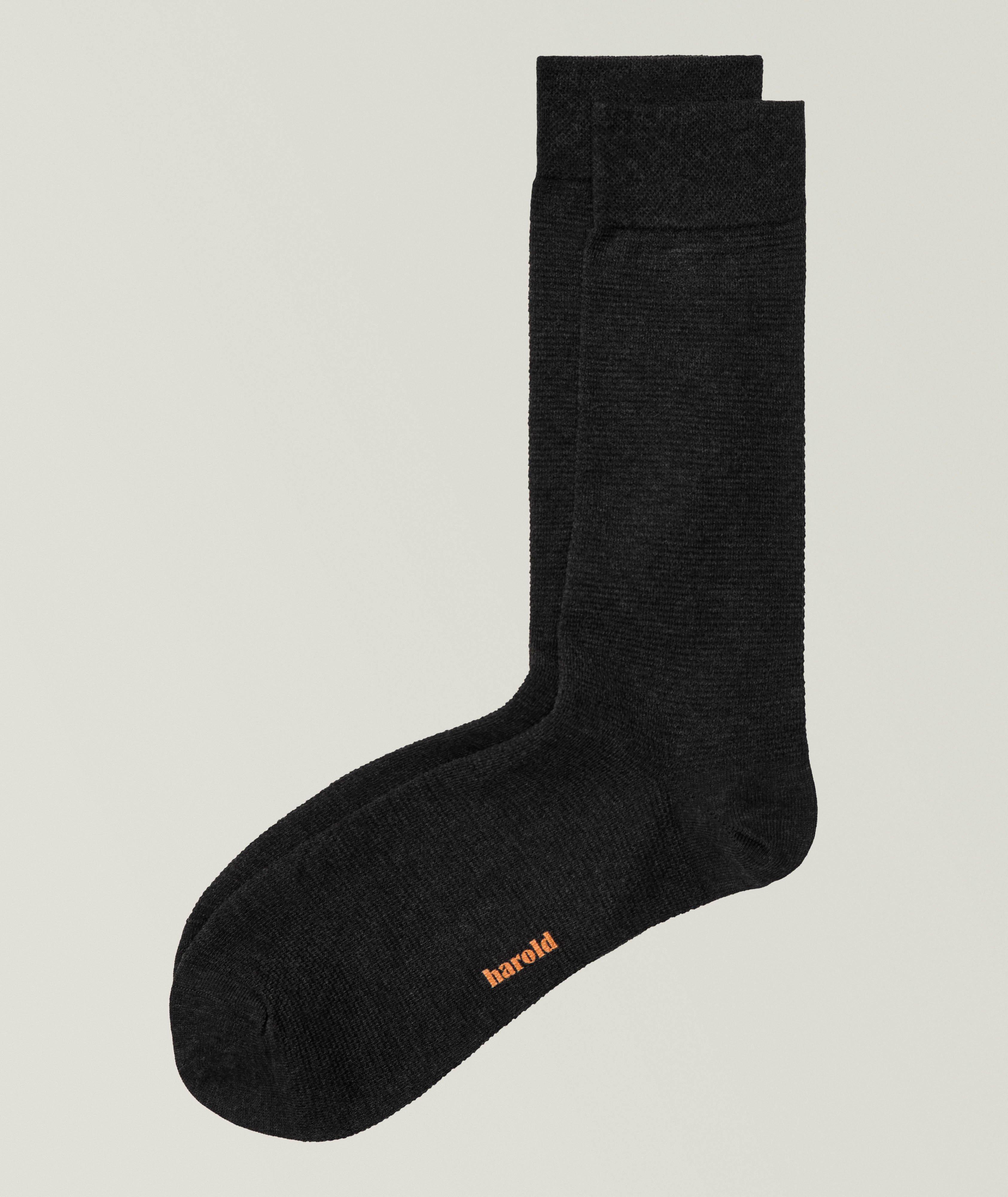 Harold Moss Stitch Cotton-Blend Socks