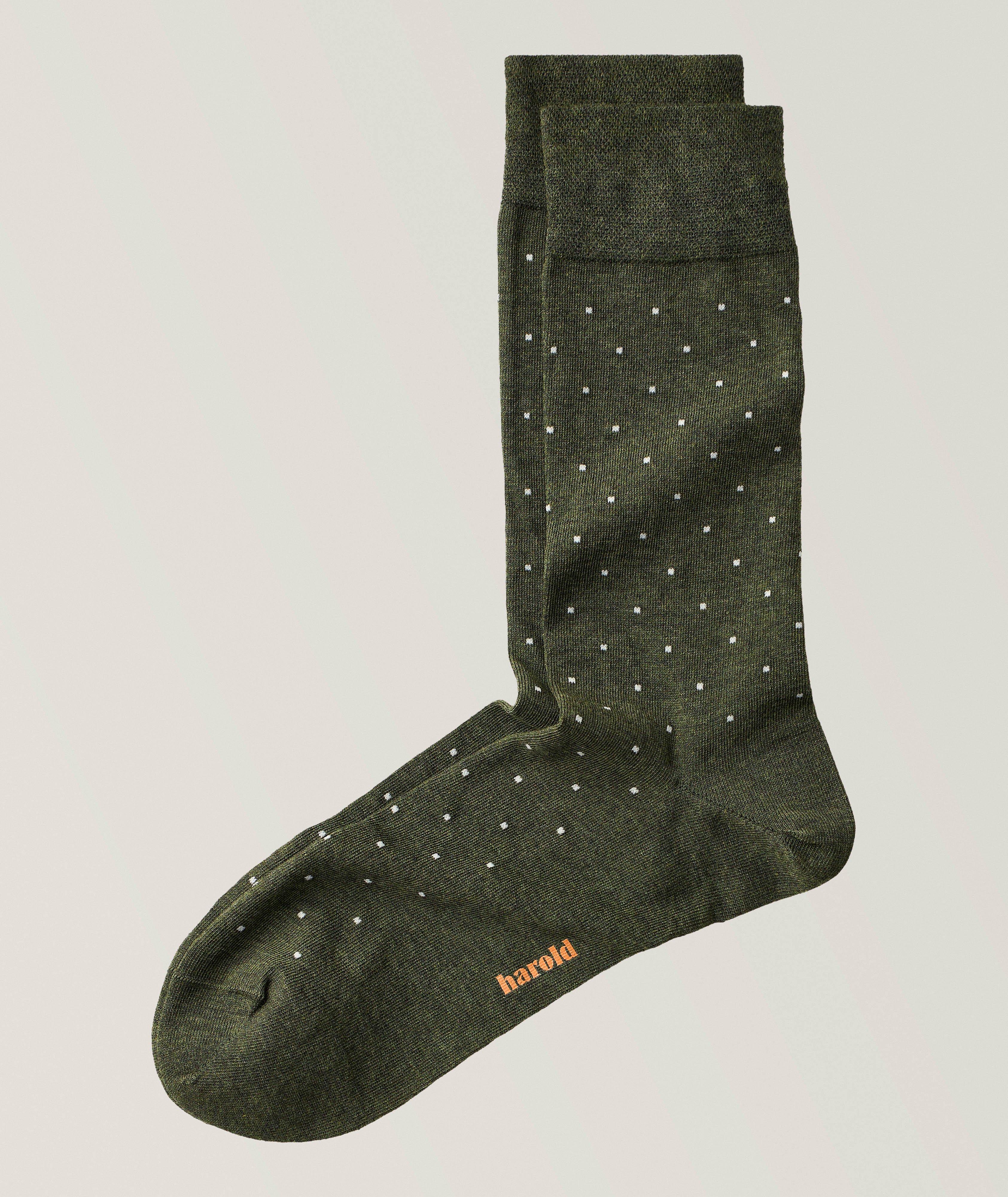 Harold Polka Dot Stretch-Cotton Socks