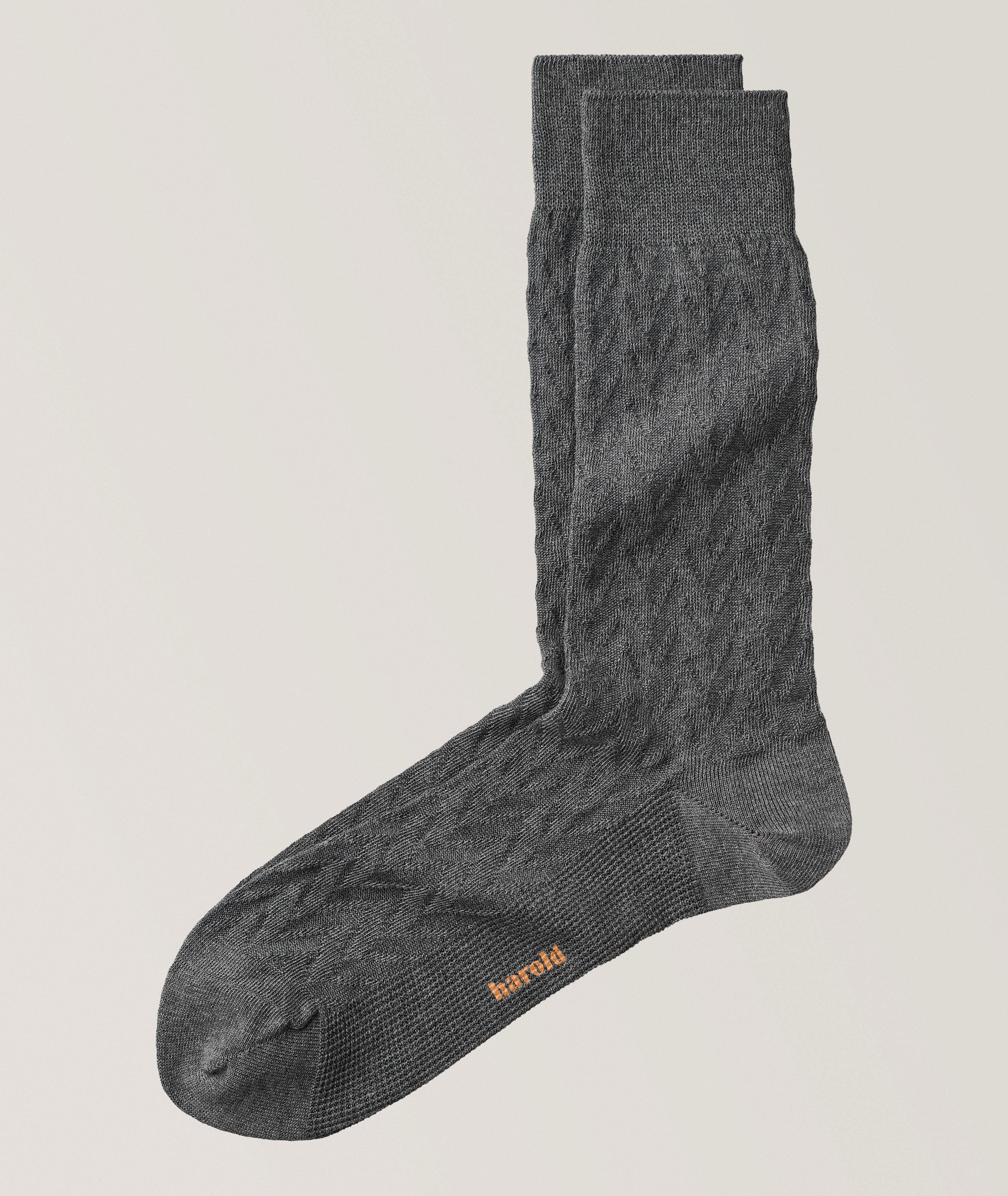 Harold Chevron Stretch-Cotton Socks