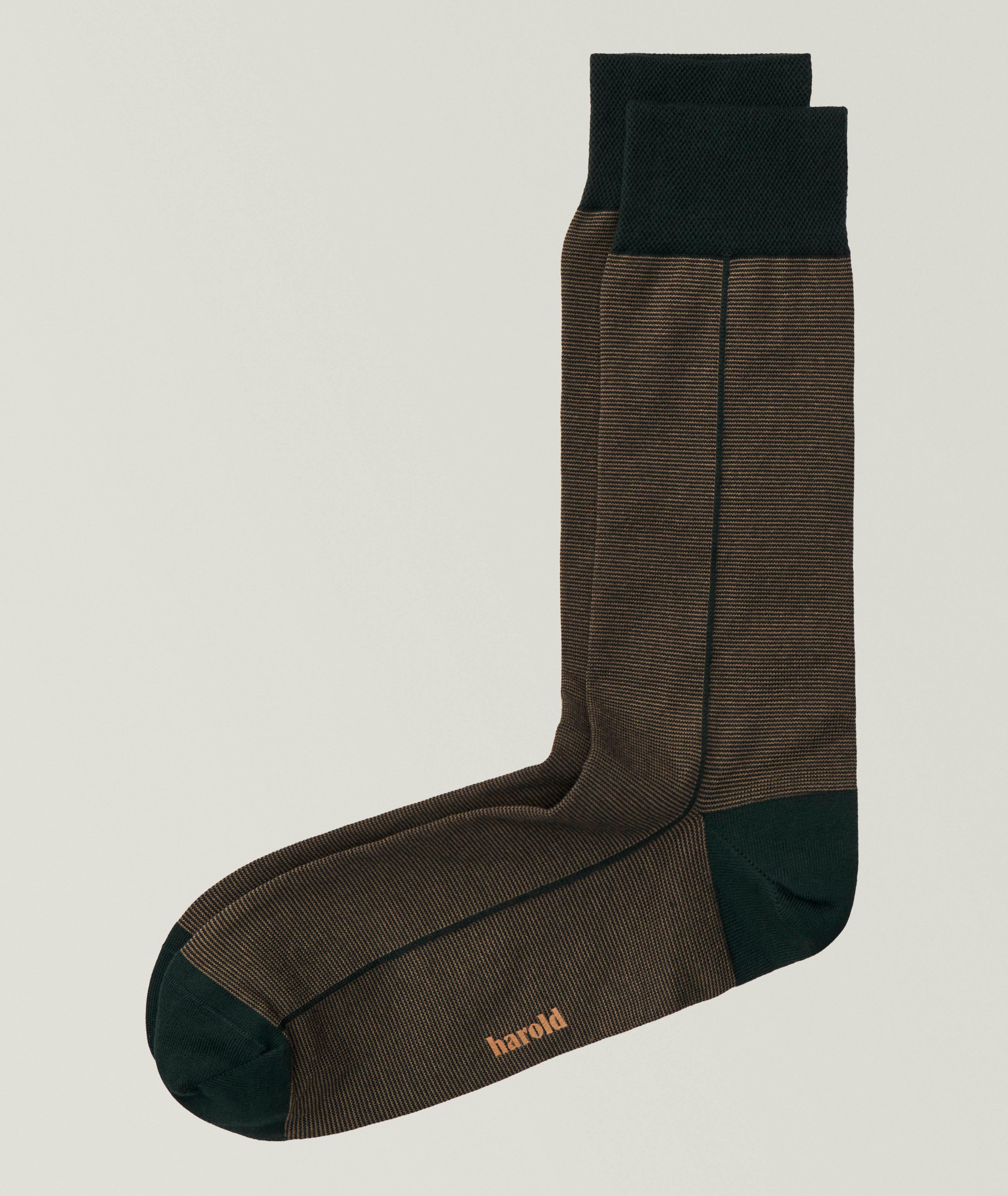 Tuxedo Stripe Stretch-Cotton Socks image 0
