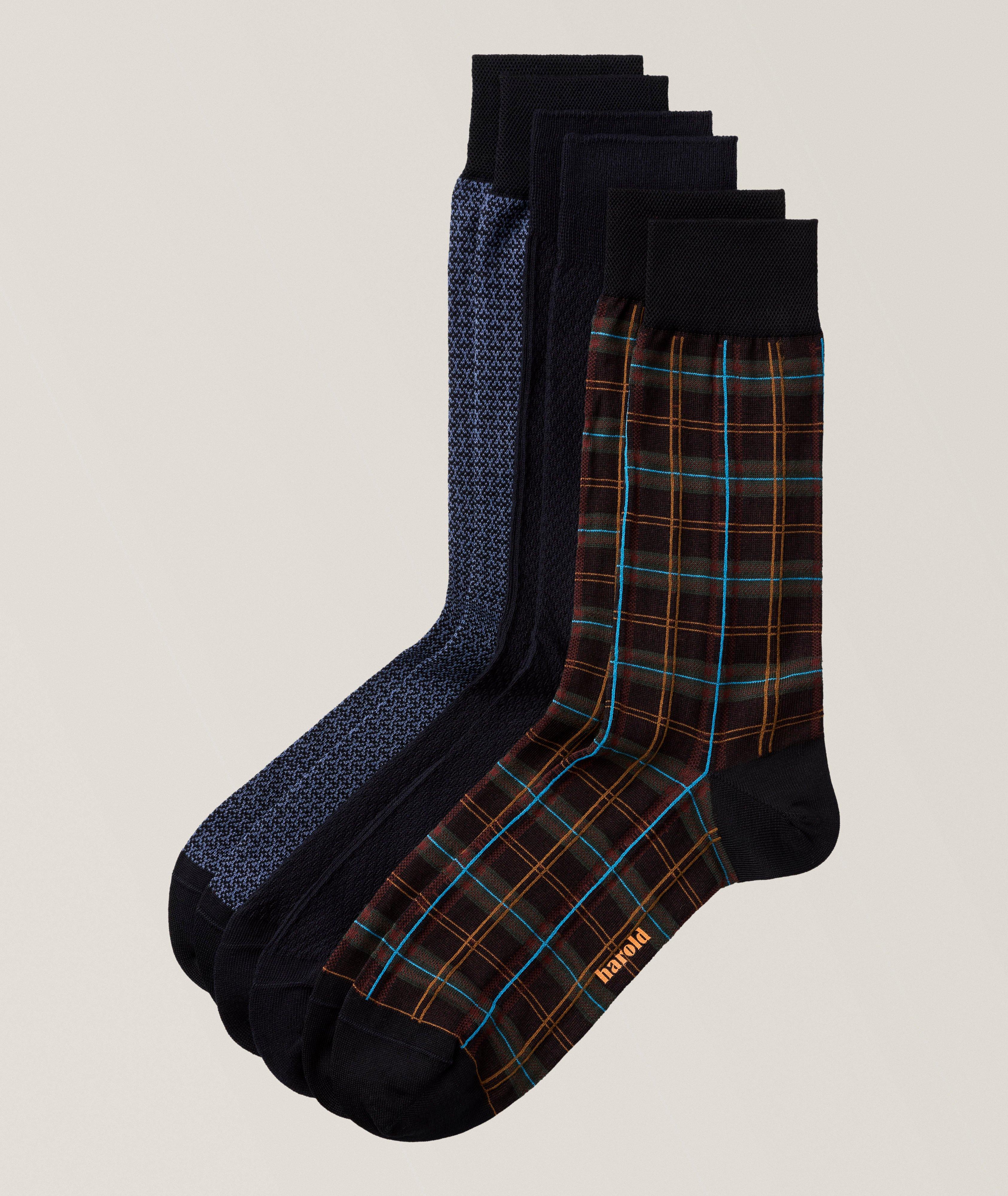 Harold Lot de trois chaussettes coton-extensible