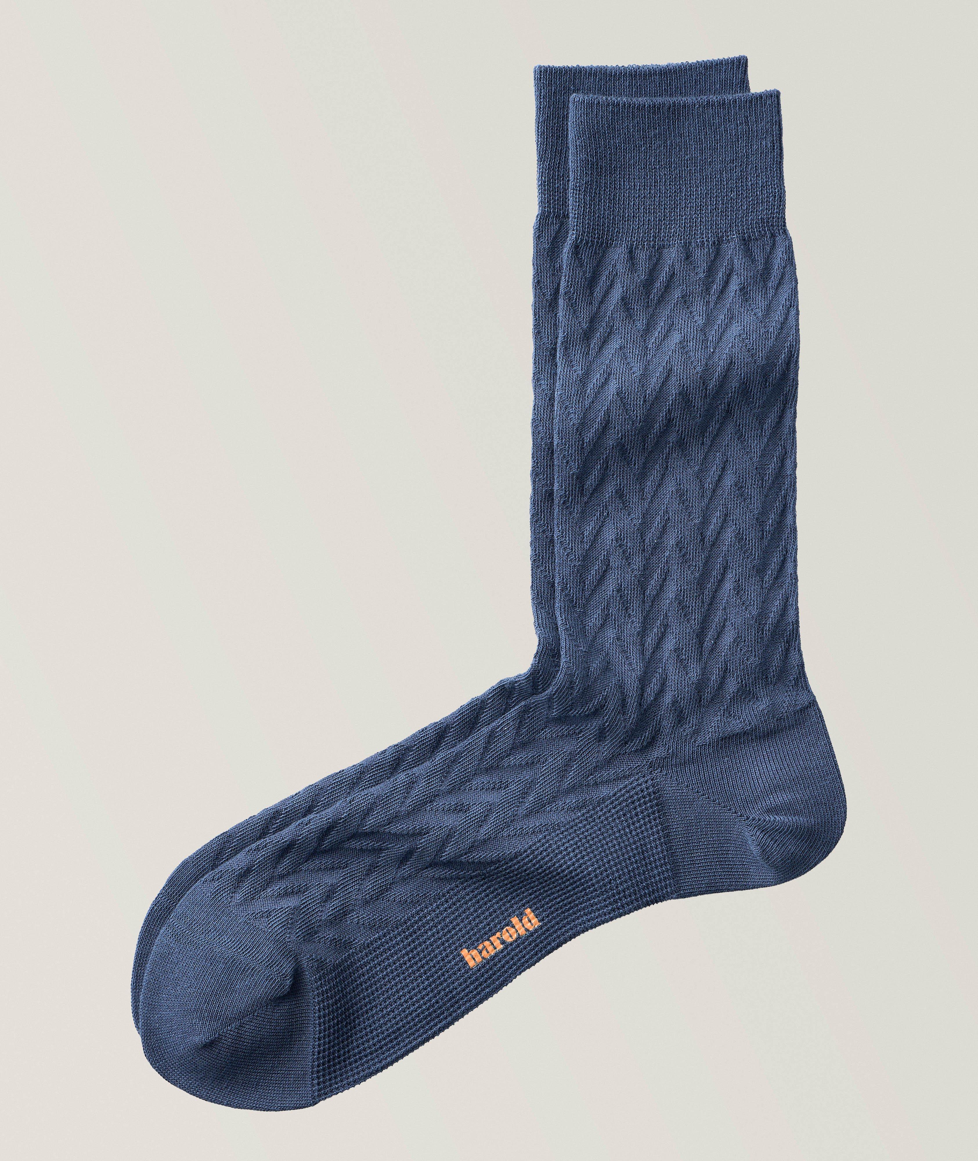 Harold Chevron Stretch-Cotton Socks