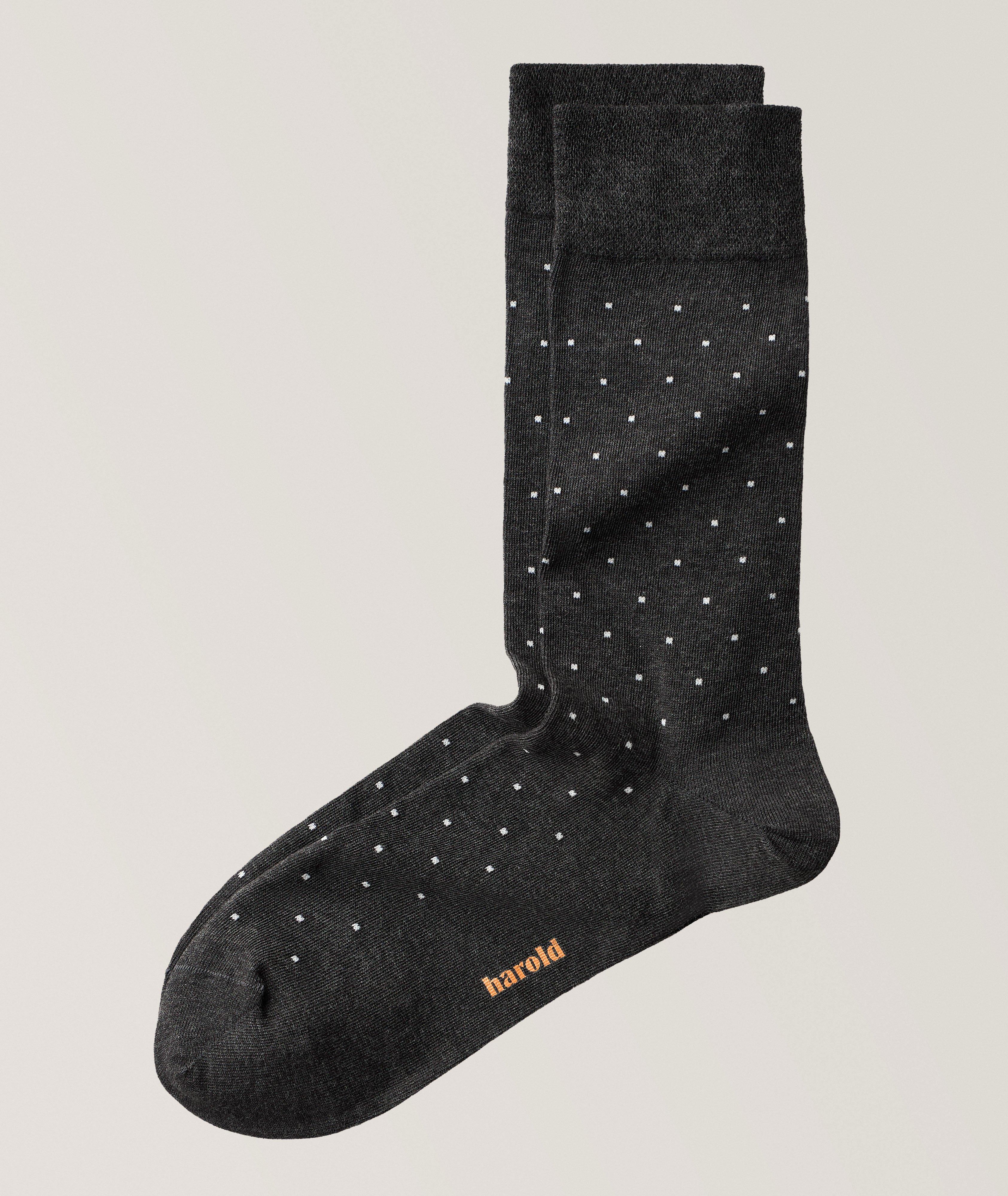 Harold Polka Dot Stretch-Cotton Socks