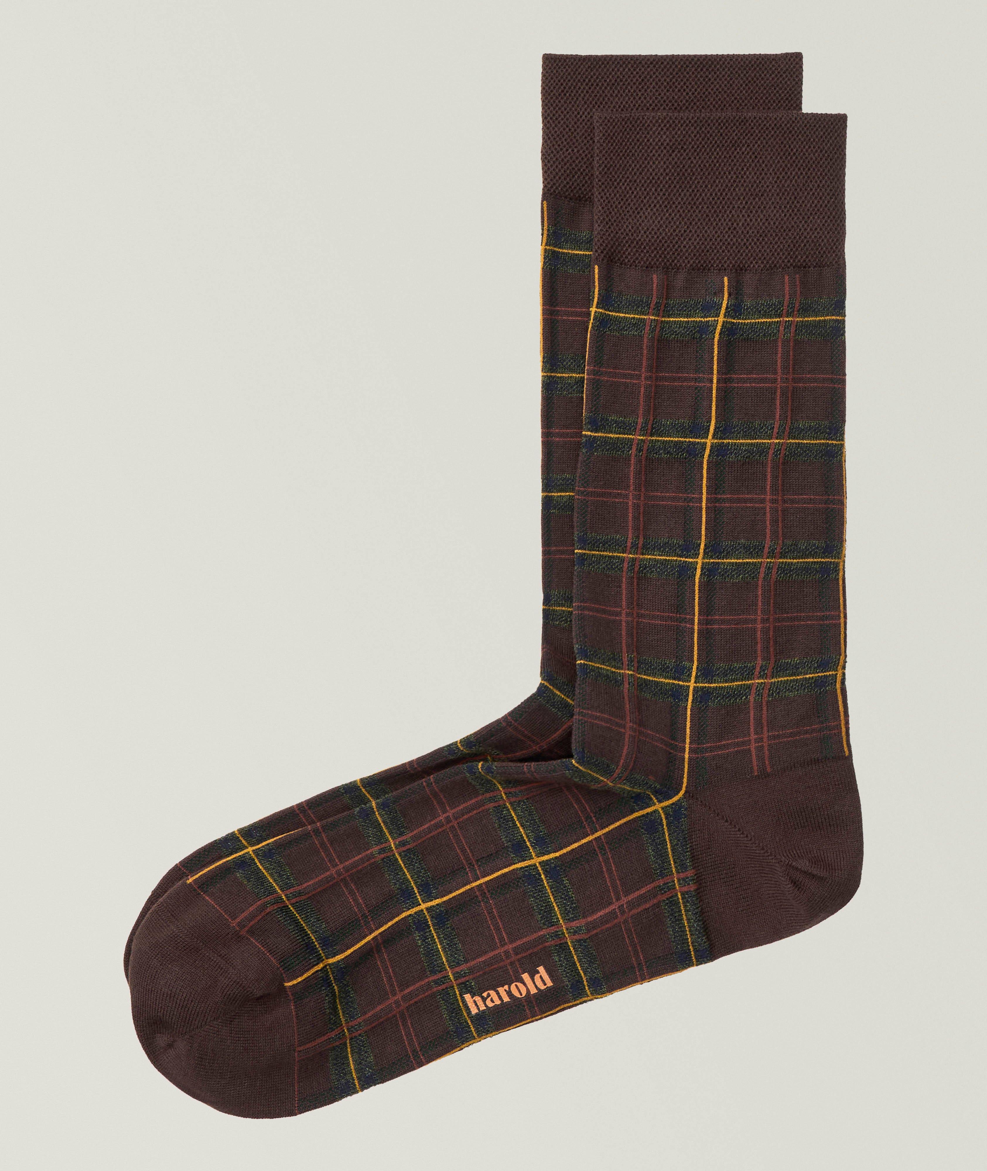 Harold Tartan Cotton-Blend Socks